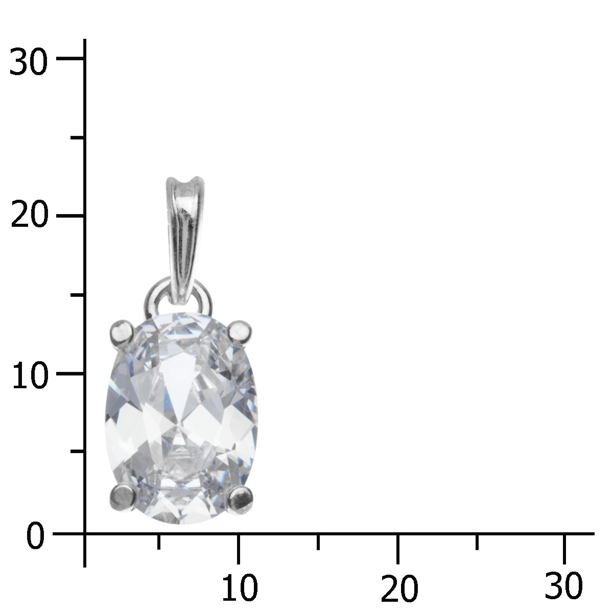 Anhänger Silber 925/000, Zirkonia, weiß