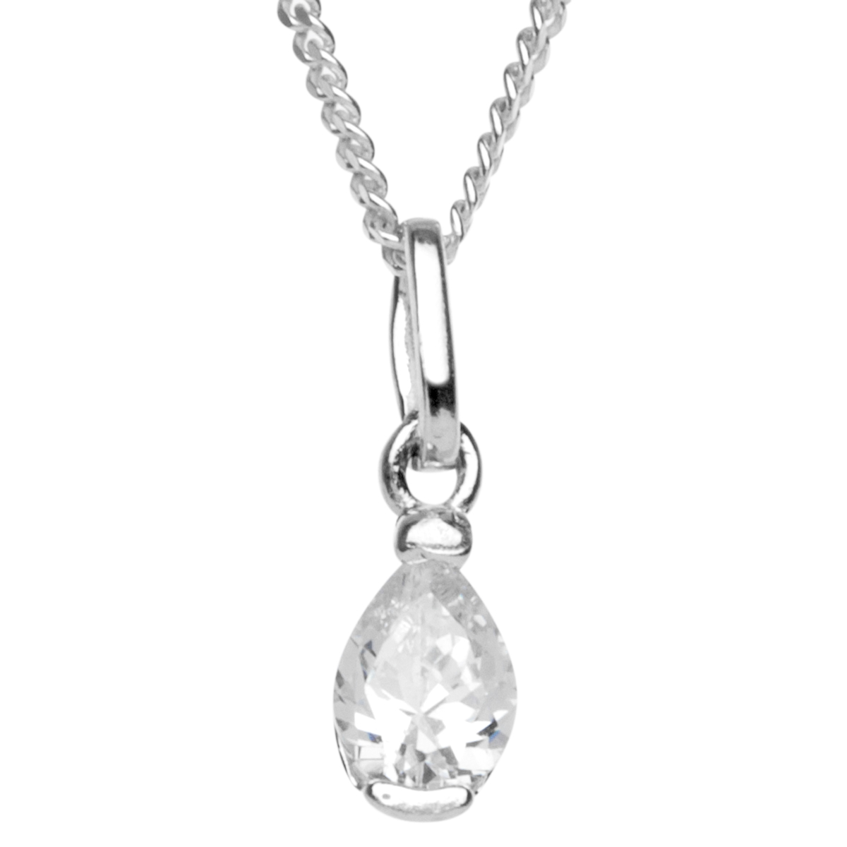 043-201673-A1425nsTXxxa5TD9x Kette mit Anhänger Silber 925/000, Zirkonia, weiß, 42 cm