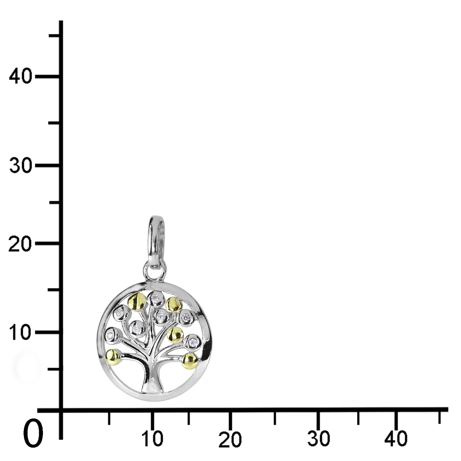 Anhänger "Lebensbaum", Silber 925/000, Zirkonia Anhänger "Lebensbaum", Silber 925/000, Zirkonia