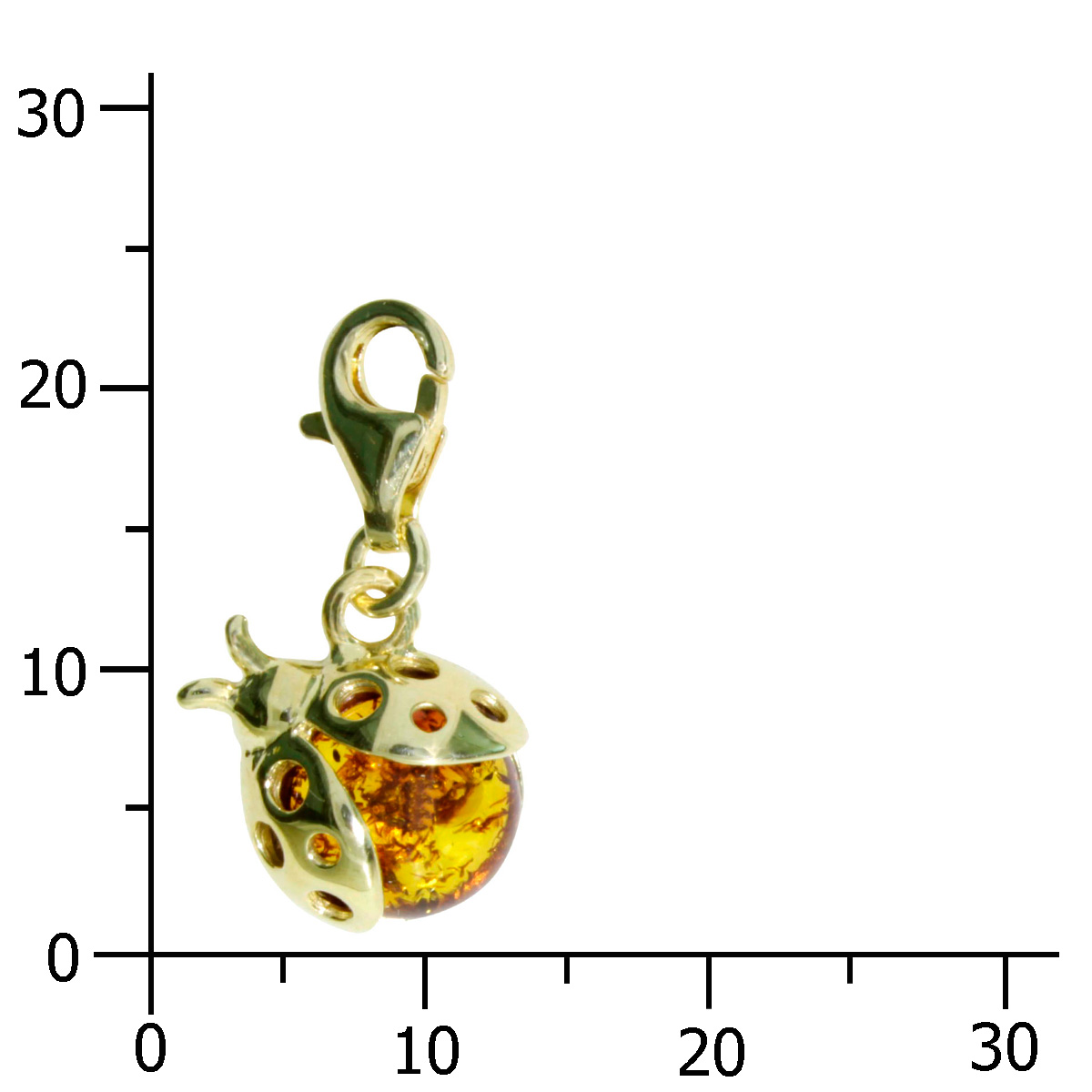 001-103650-0200k Charm Gold 333/000, Marienkäfer, Bernstein