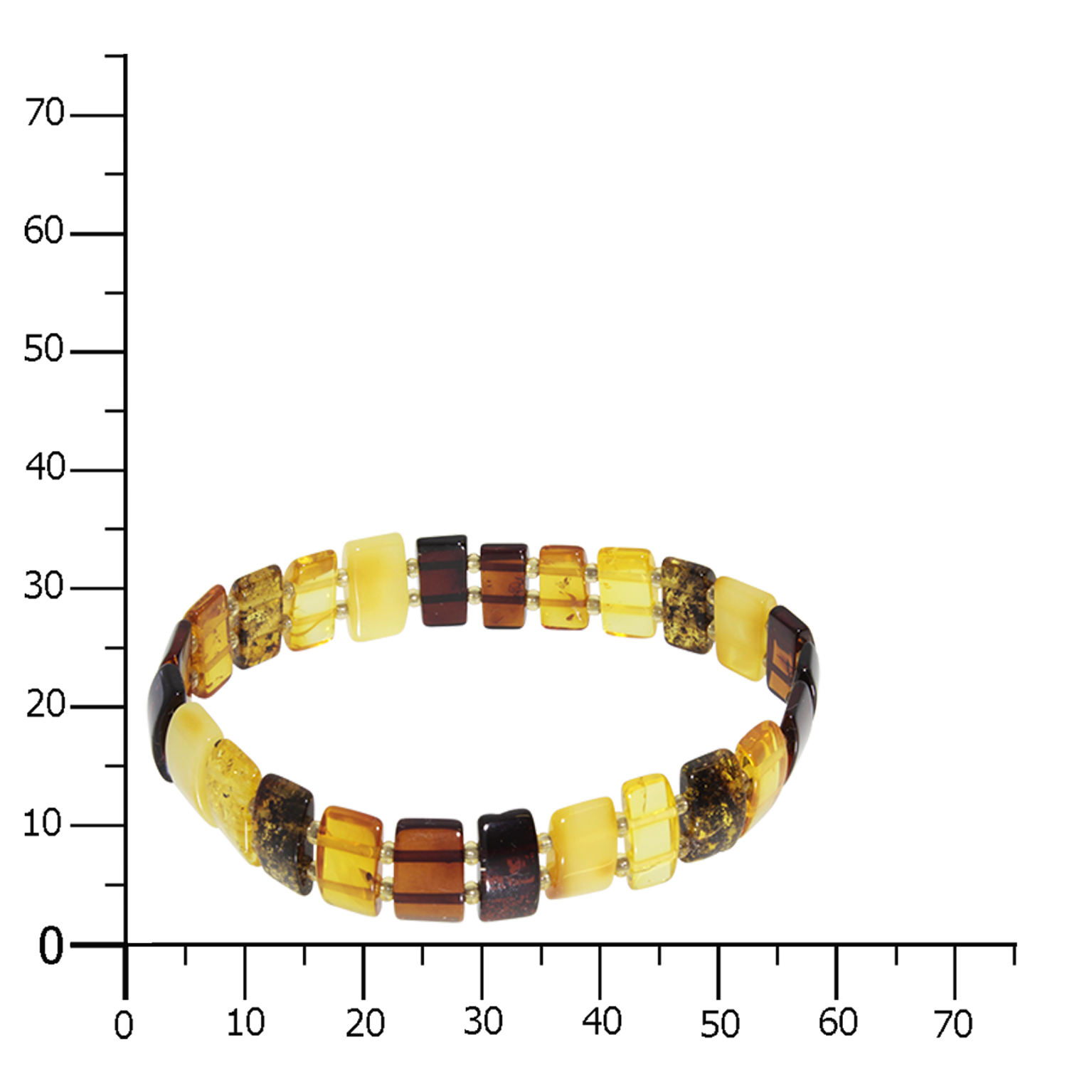 075-410013-0060k-2 Bernsteinarmband, Gummizug