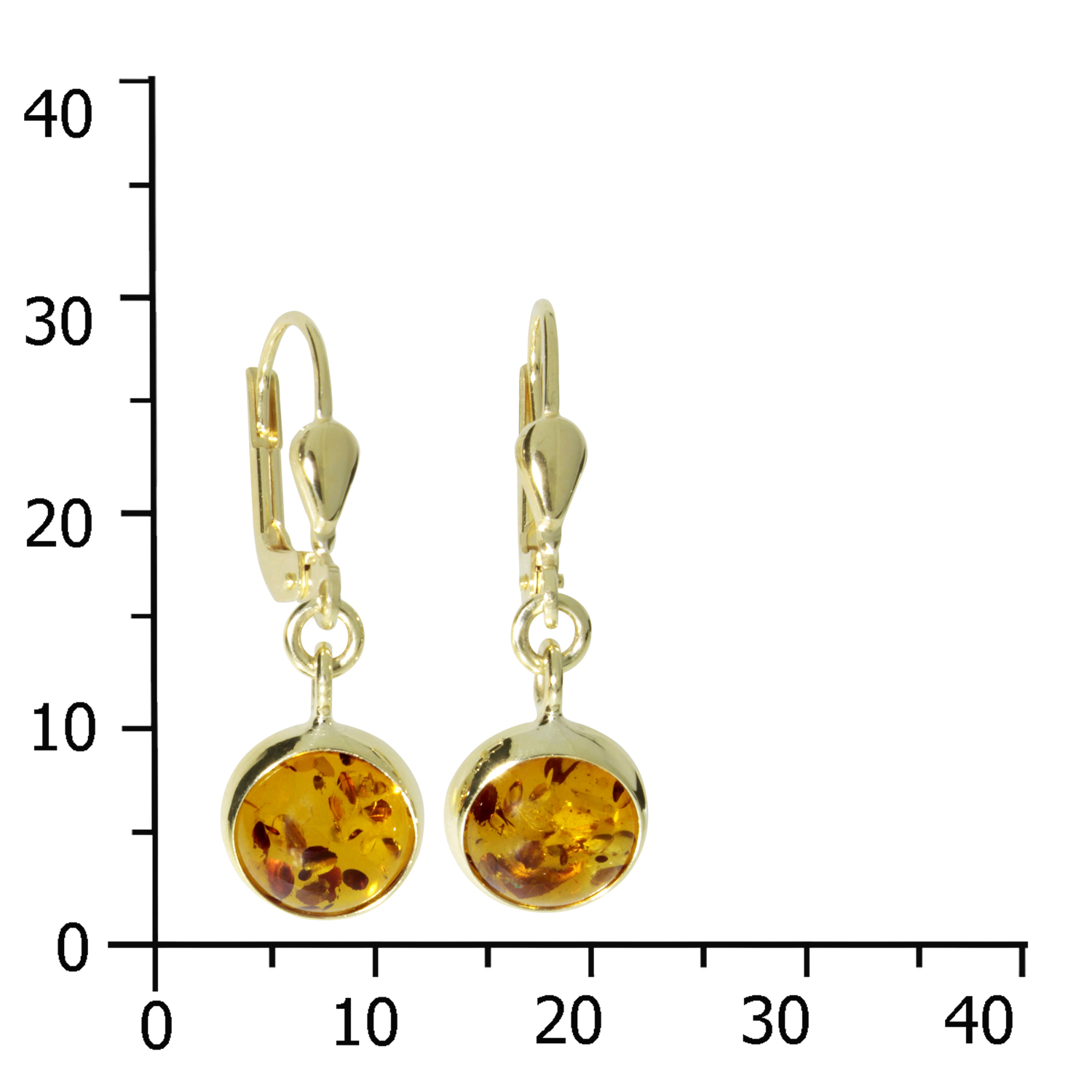 001-160630-0001k Ohrhänger Gold 333/000, Bernstein