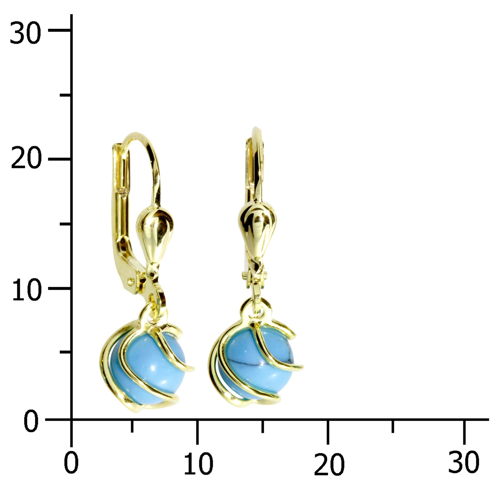 Ohrhänger Gold 333/000, rek. Türkis Ohrhänger Gold 333/000, rek. Türkis