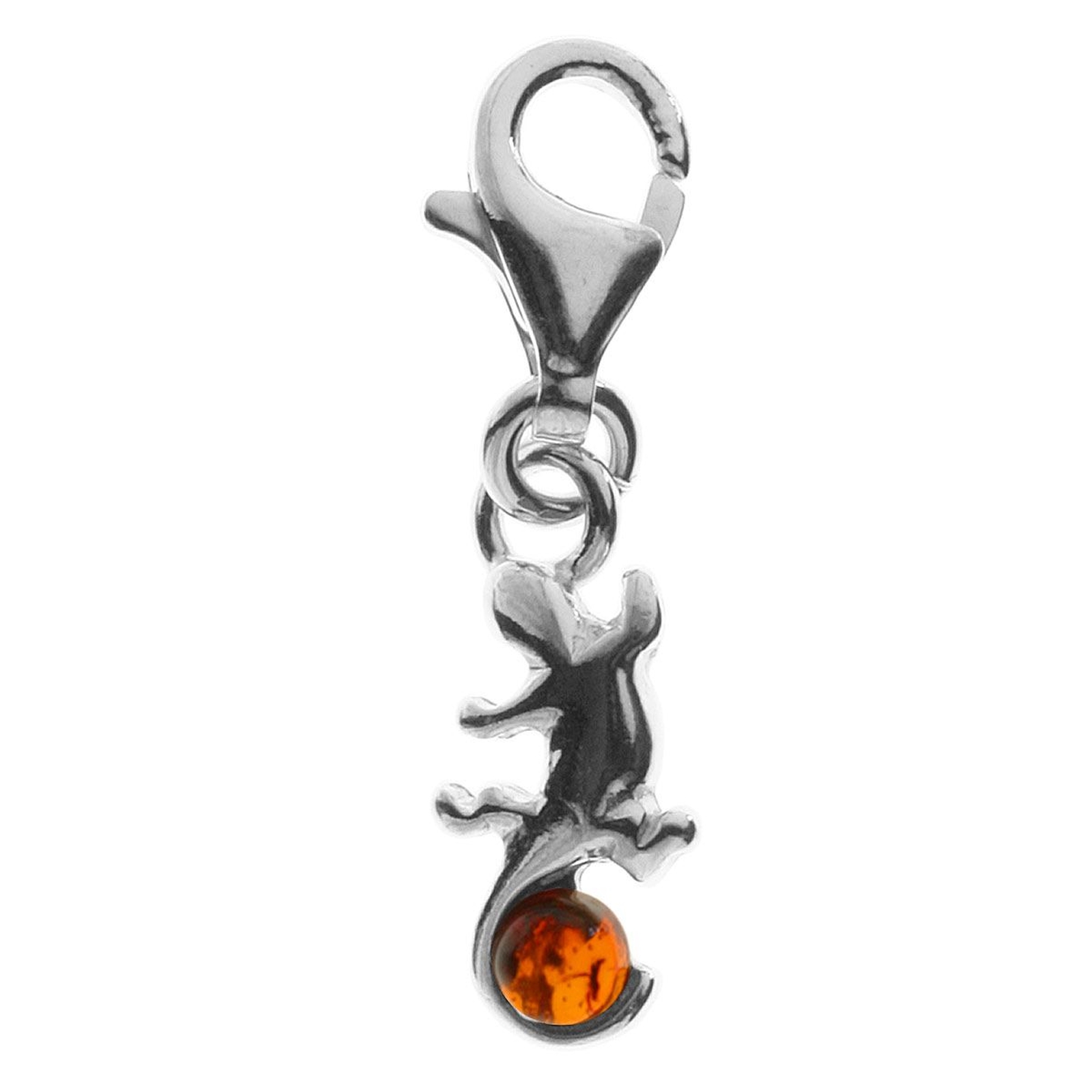 098-200920-0200 Charm Silber 925/000, Echse, Bernstein