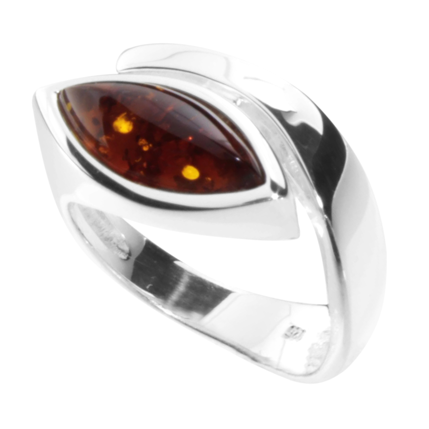 001-273376-00018RfsttDLpP85W Ring Silber 925/000, Bernstein -Größe wählbar-