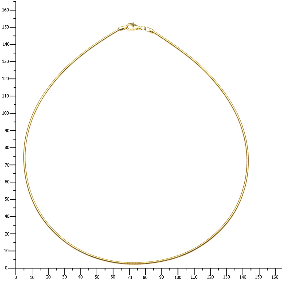 4250054211686-PT04 Halsreif Silber vergoldet, Omega 1,7 mm - Länge wählbar -