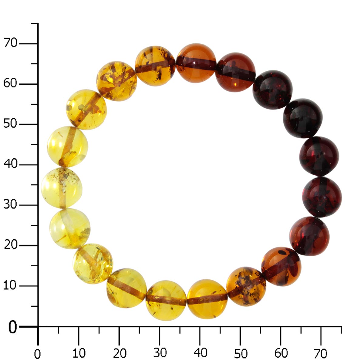 058-410016-1016K Bernsteinarmband, Kugel 10 mm, 19 cm, Gummizug