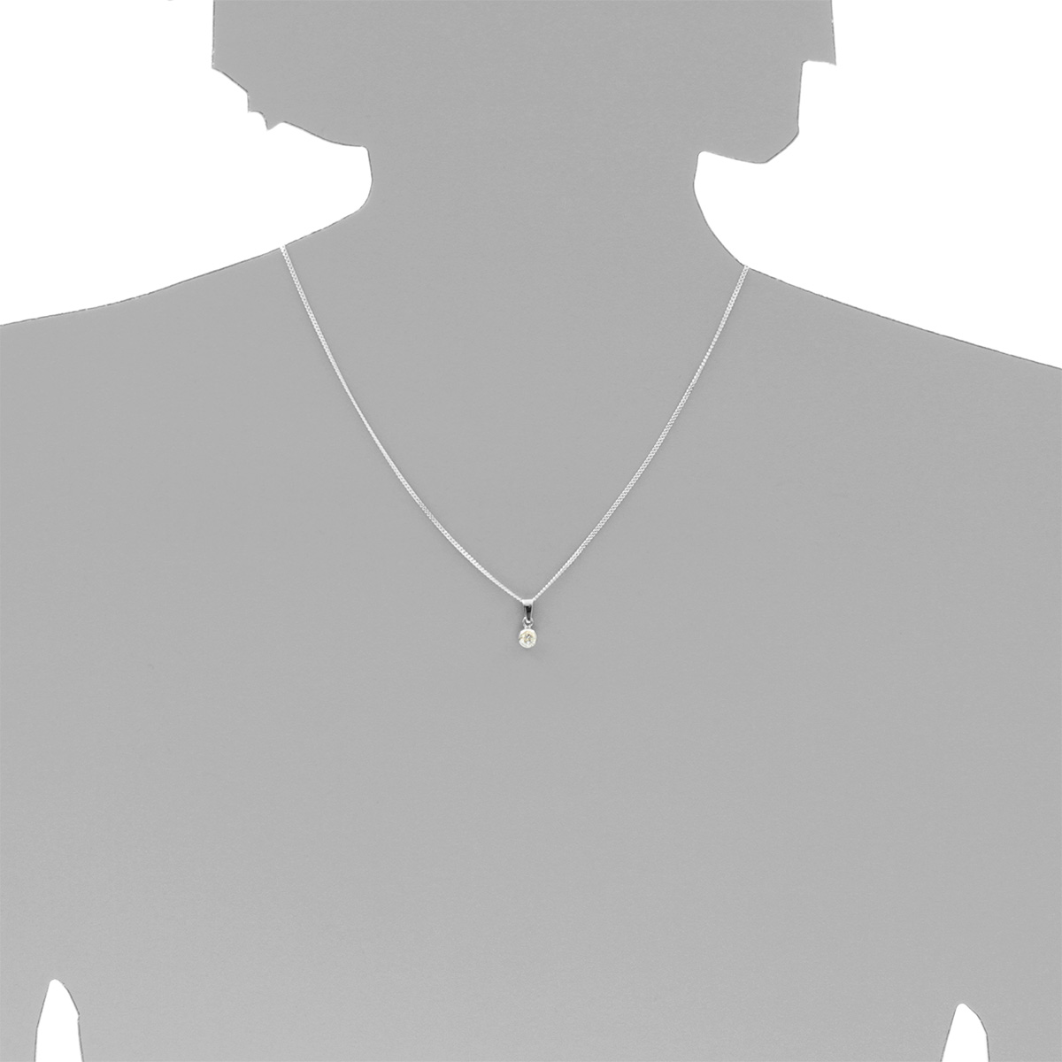 001-203644-A142s Kette mit Anhänger Silber 925/000, 42 cm, Zirkonia