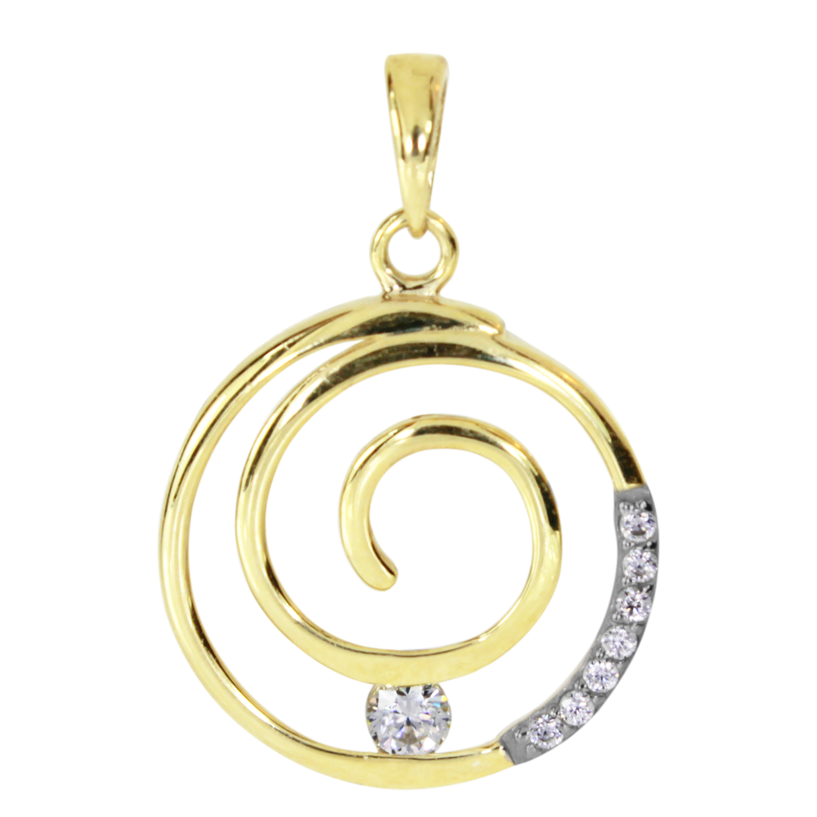 Anhänger Gold 333/000, Spirale, Zirkonia