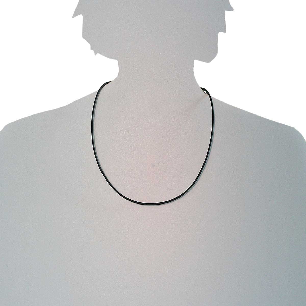 4250054293873-PT05 Kautschukband 2 mm, Karabiner Silber 925/000, - Länge wählbar -