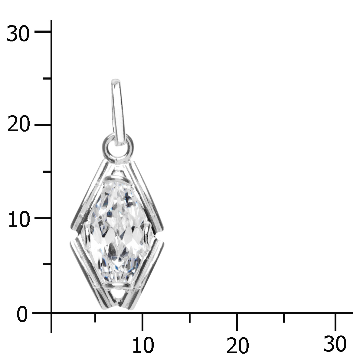 043-201703-0100k Anhänger Silber 925/000, Zirkonia, weiß