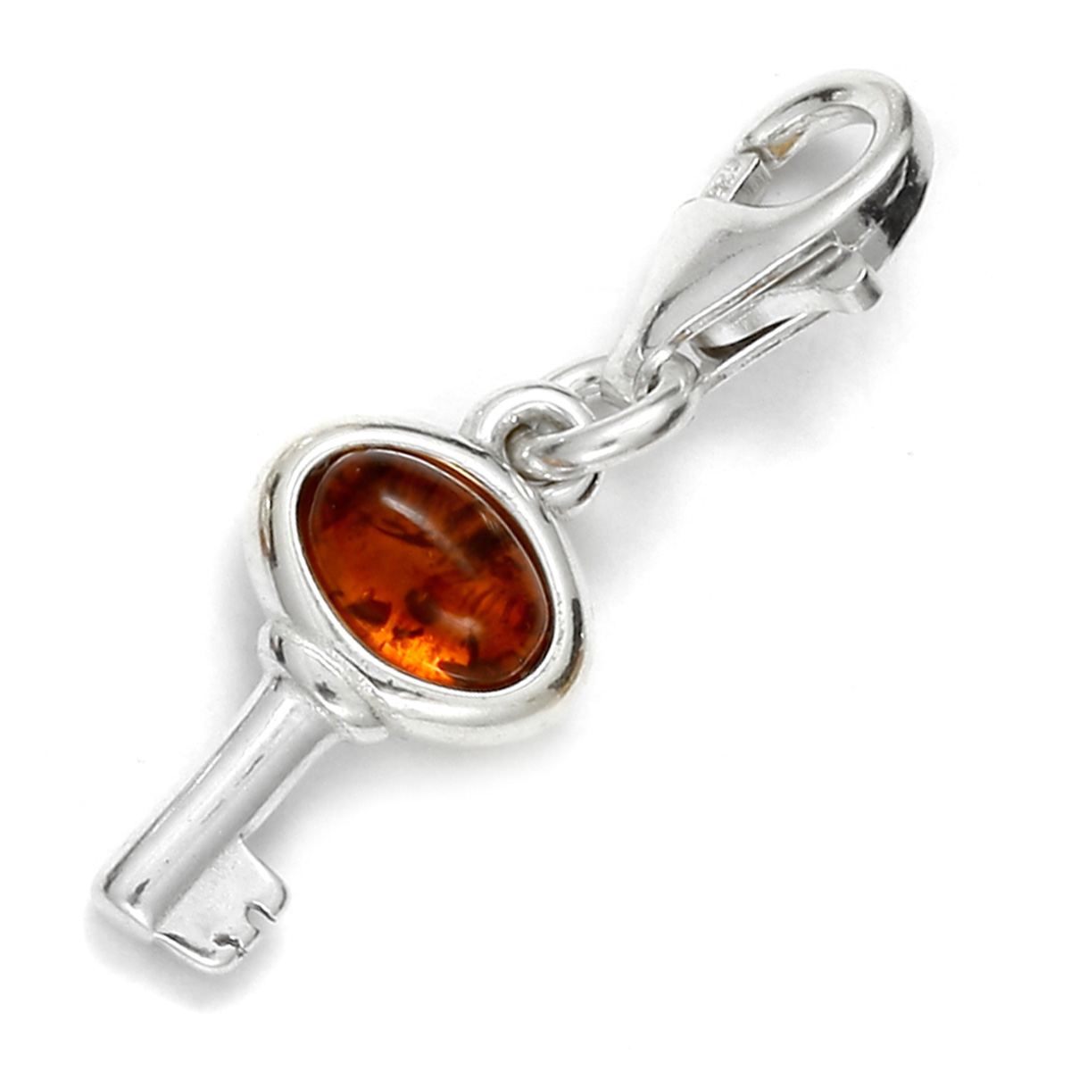 105-20CH11-0100 Charm Silber 925/000, Schlüssel, Bernstein