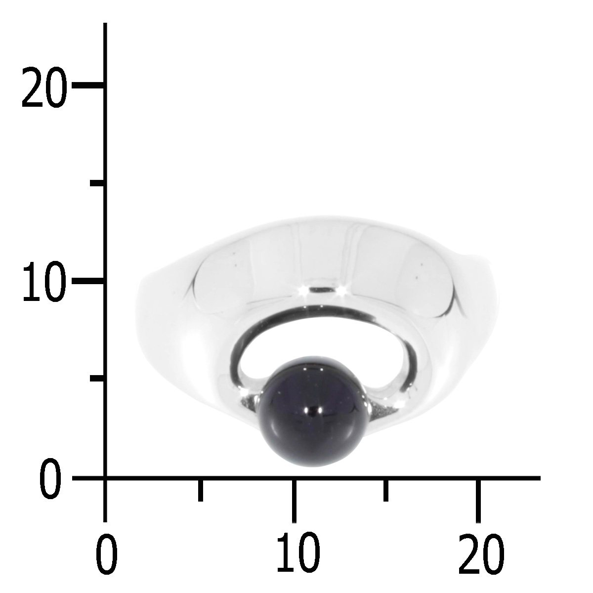 001-273125-A458k Ring Silber 925/000, Onyx -Größe wählbar-