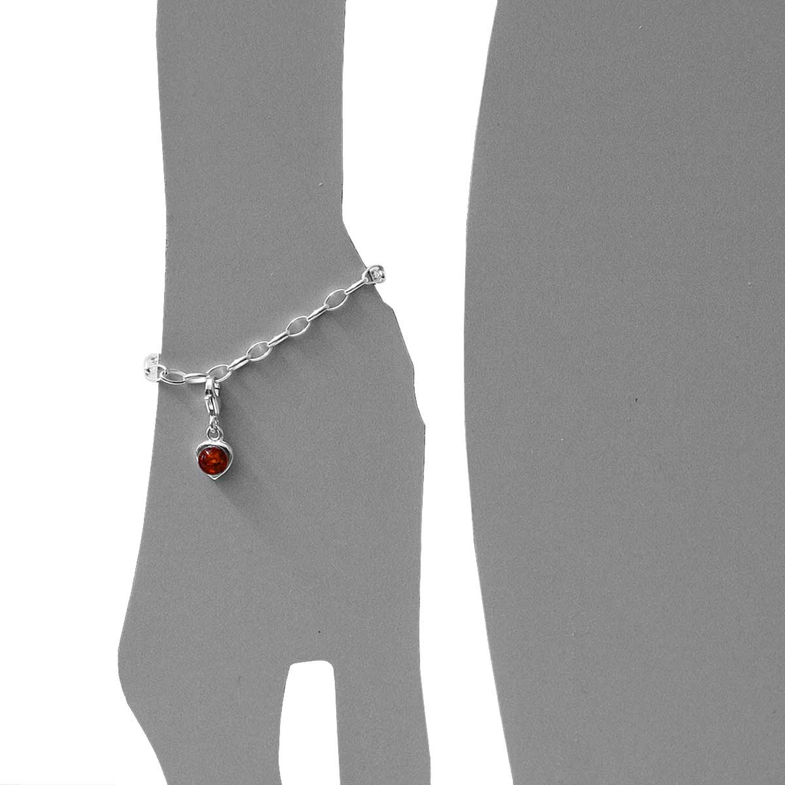 098-200560-0200s Charm Silber 925/000, Herz, Bernstein