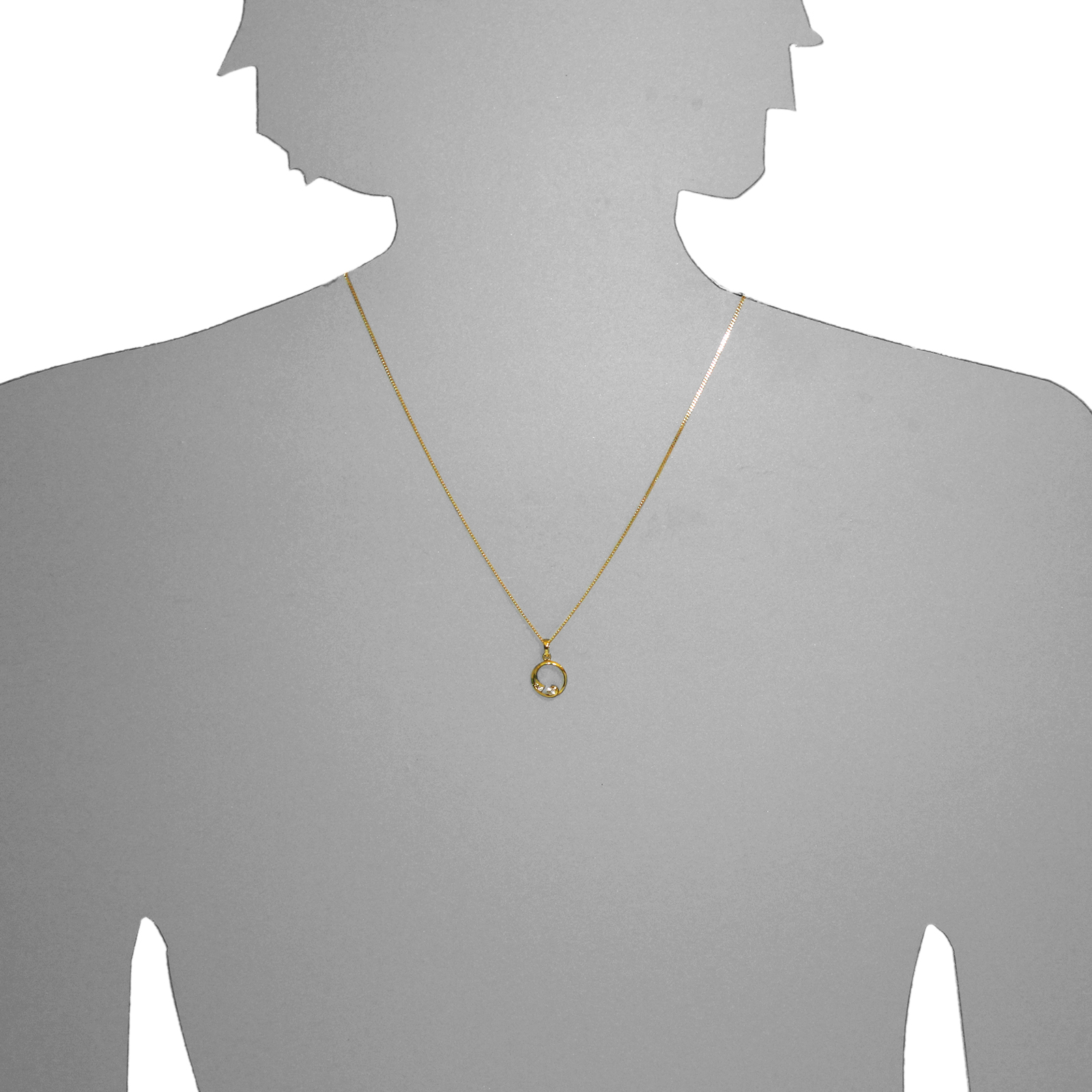 114-100010-A142sDMgLFoP1il0Ep Kette mit Anhänger Gold 333/000,  42 oder 45 cm, Zirkonia