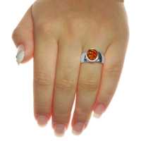 4250054204213-PT01 Ring Silber 925/000, Bernstein -Größe wählbar-