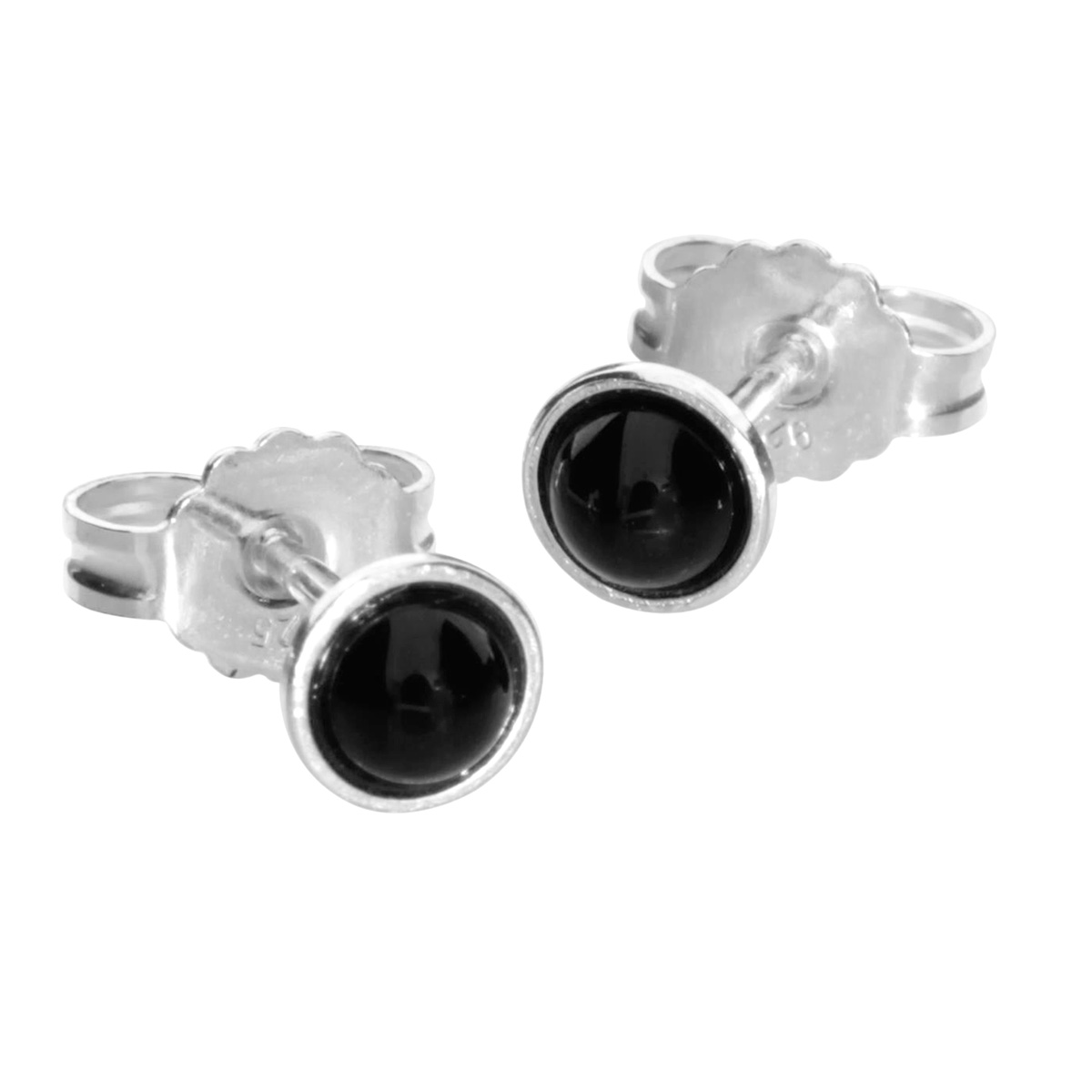 001-263415-0500 Ohrstecker 4 mm gefasst, Silber 925/000, Onyx