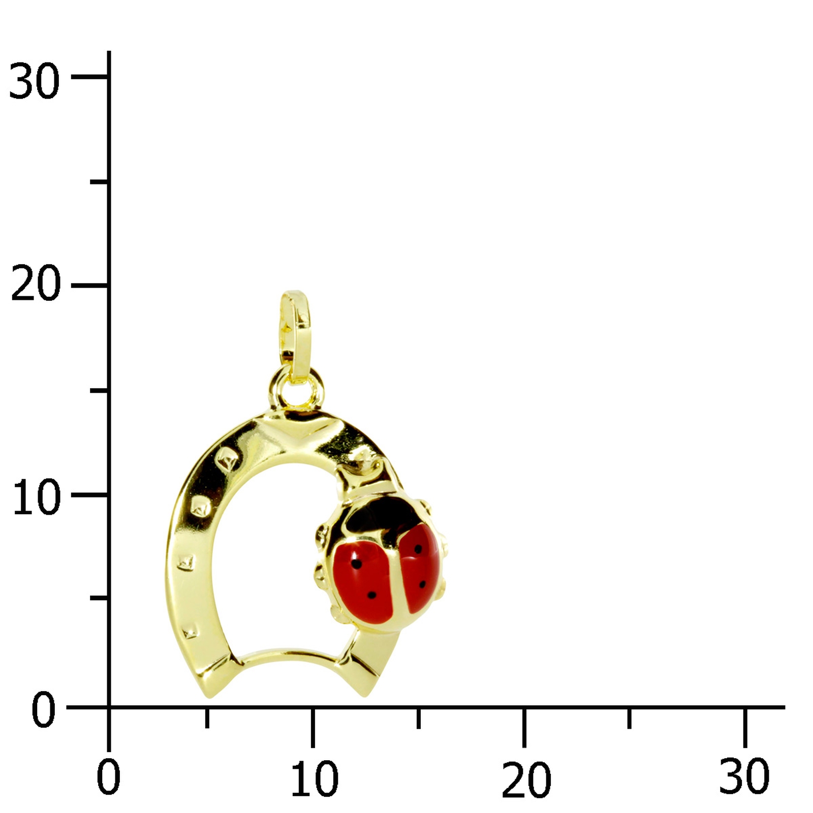 Anhänger, Gold 333/000,  Hufeisen mit Marienkäfer Anhänger, Gold 333/000,  Hufeisen mit Marienkäfer