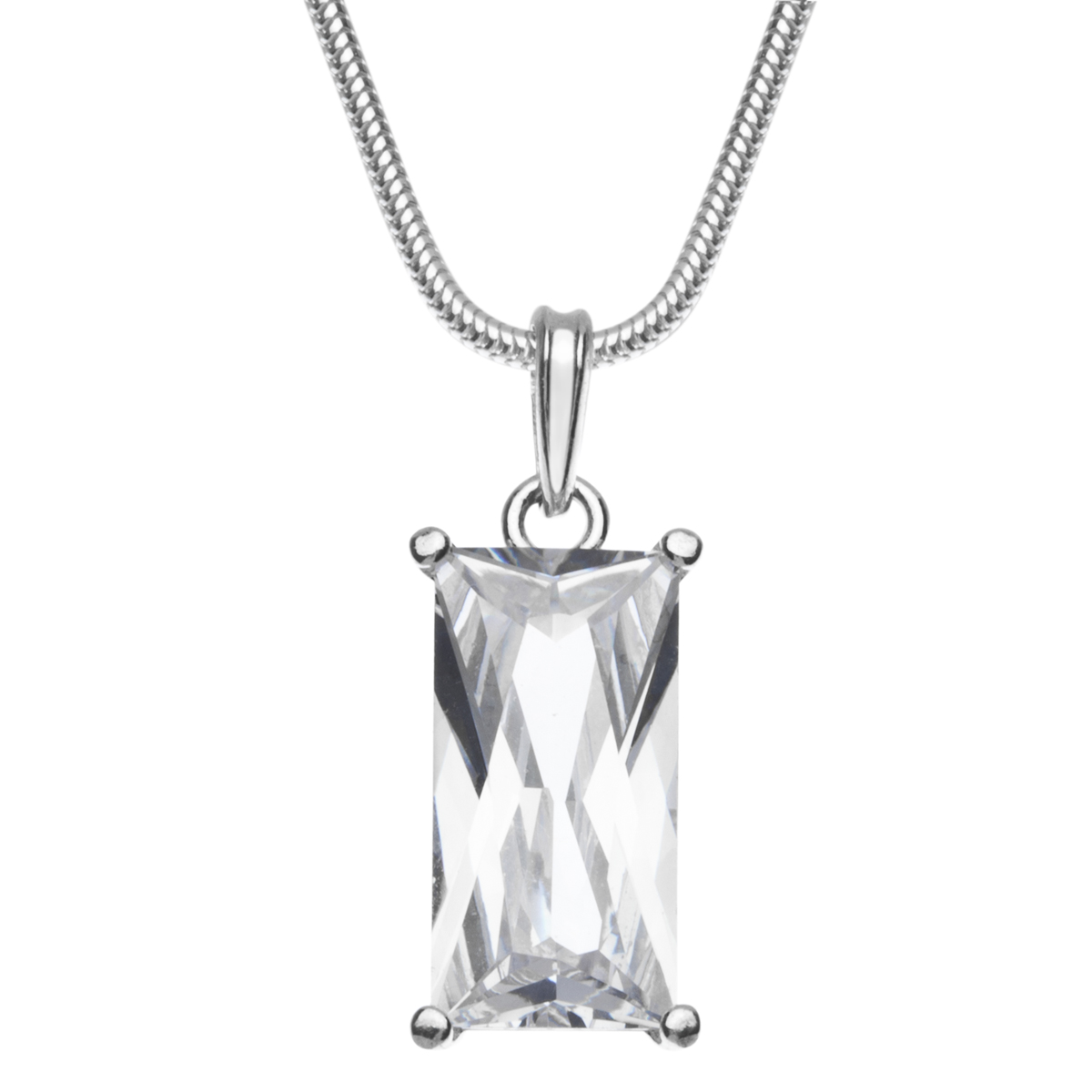 043-201693-A142 Kette mit Anhänger Silber 925/000, Zirkonia, weiß, 42 cm