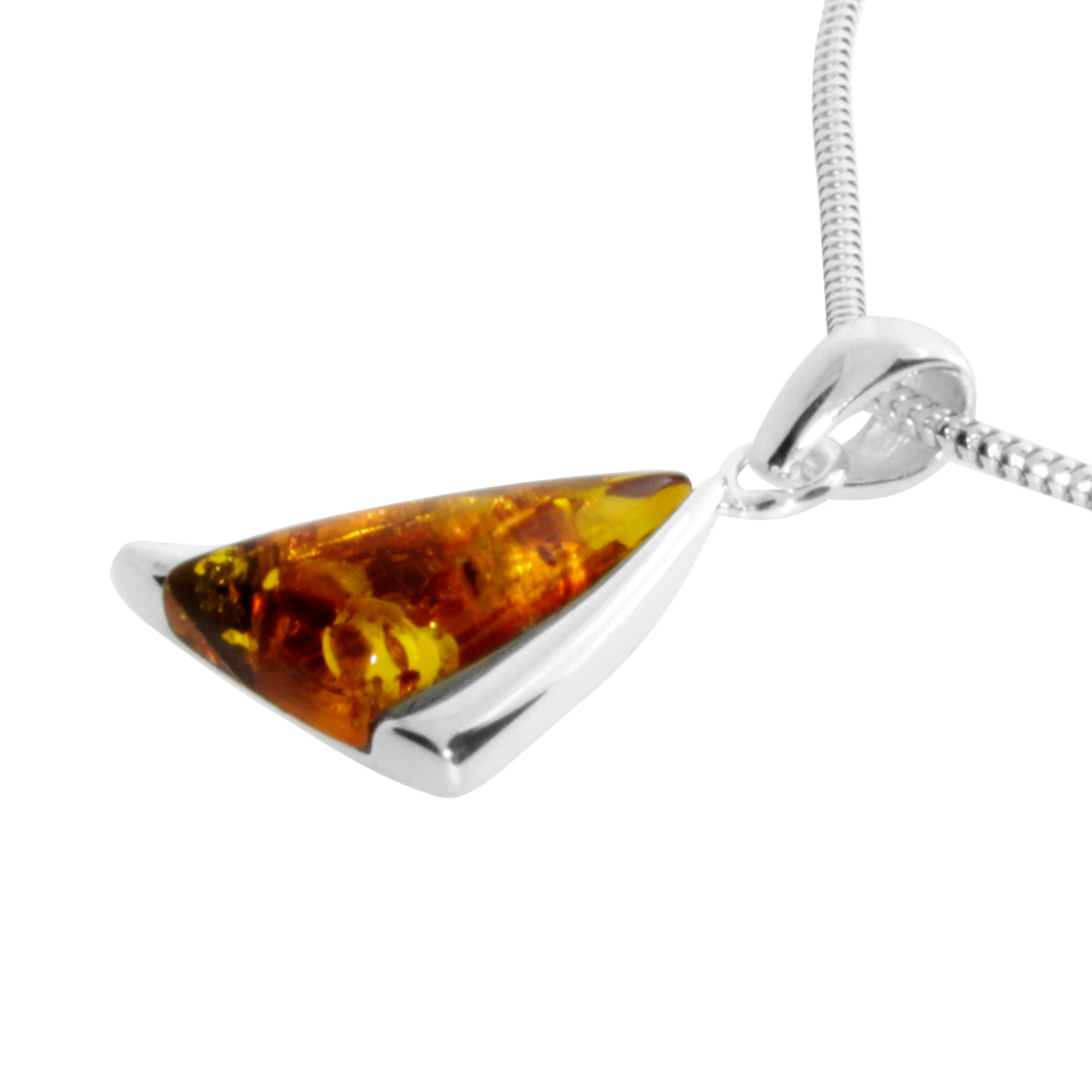 4250054286349-PT01 Kette mit Anhänger Silber 925/000, 45 cm, Bernstein
