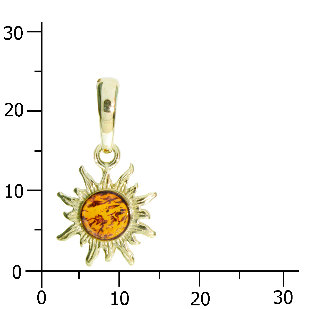001-103648-0100k Anhänger Gold 333/000, Sonne, Bernstein