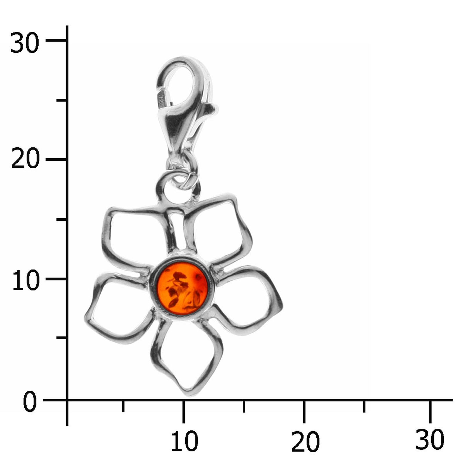 098-200580-0200k Charm Silber 925/000, Blüte, Bernstein