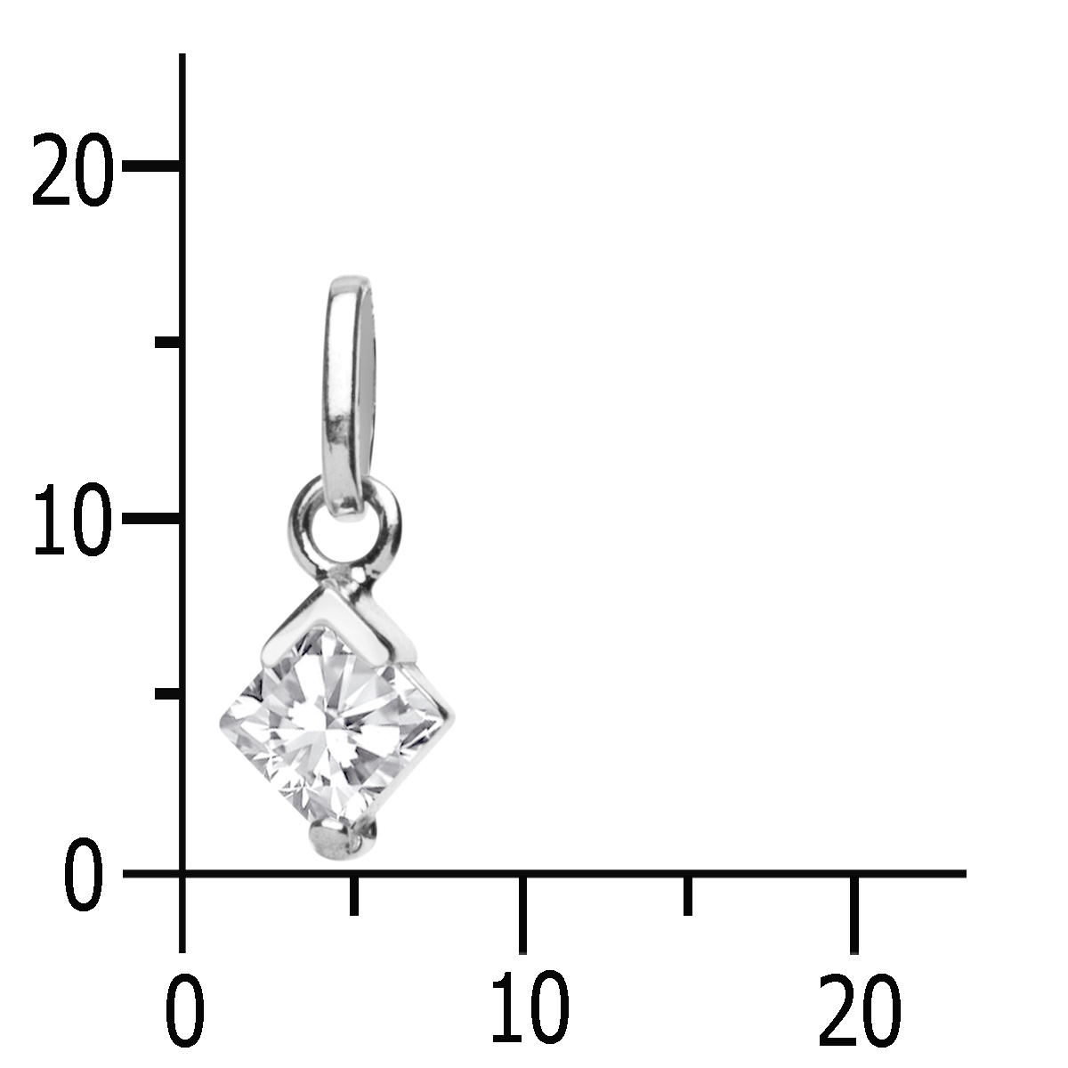 043-201704-0100k Anhänger Silber 925/000, Zirkonia, weiß