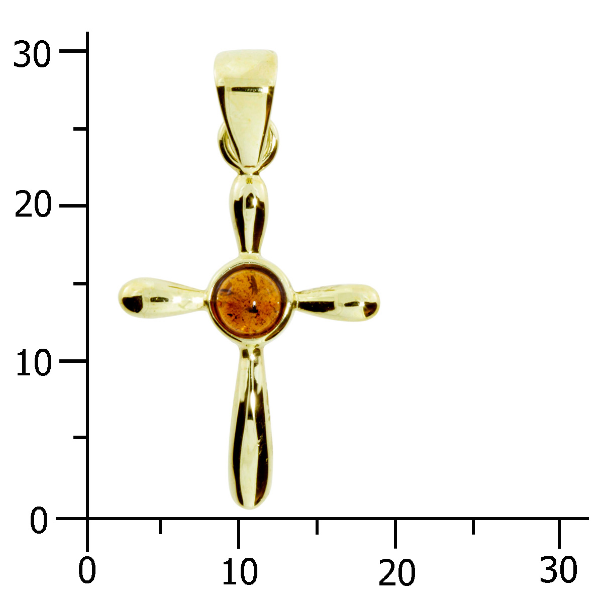 001-103429-0001k Anhänger Gold 333/000, Bernstein