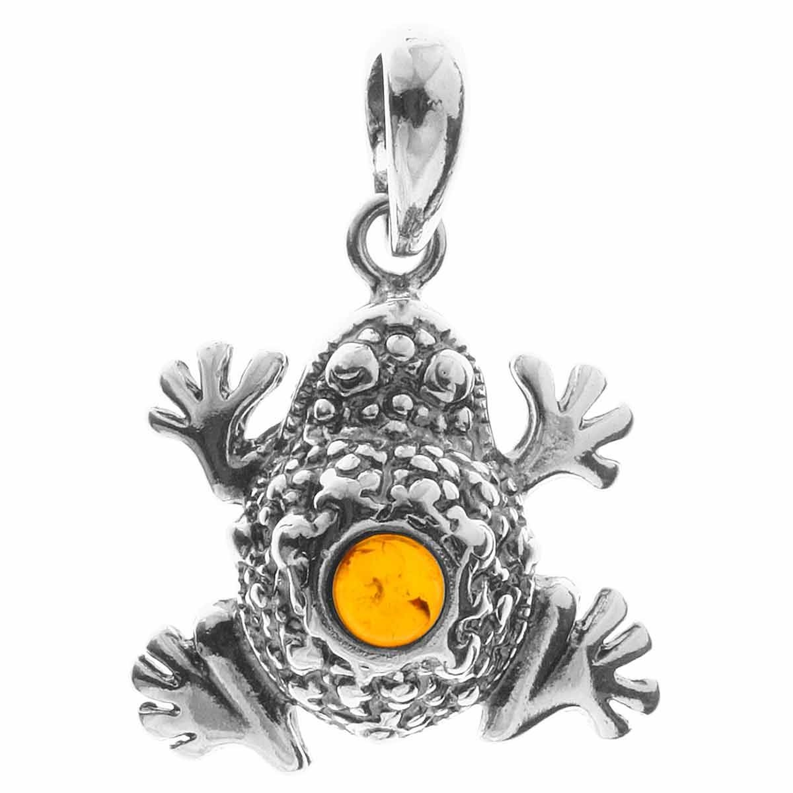 098-200760-0100 Anhänger Silber 925/000, Frosch, Bernstein