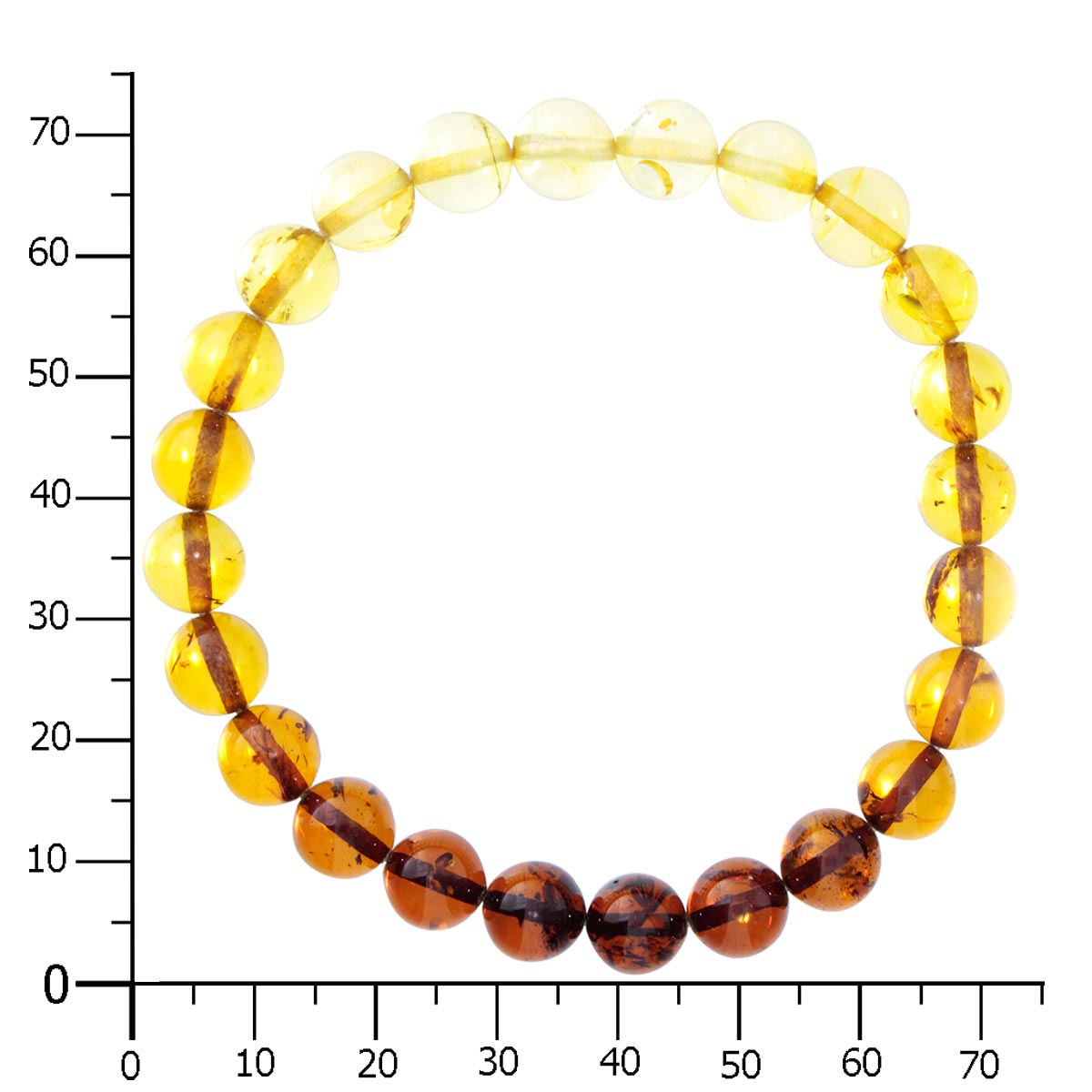 058-410016-0819k Bernsteinarmband, Kugel 8 mm, 19 cm, Gummizug