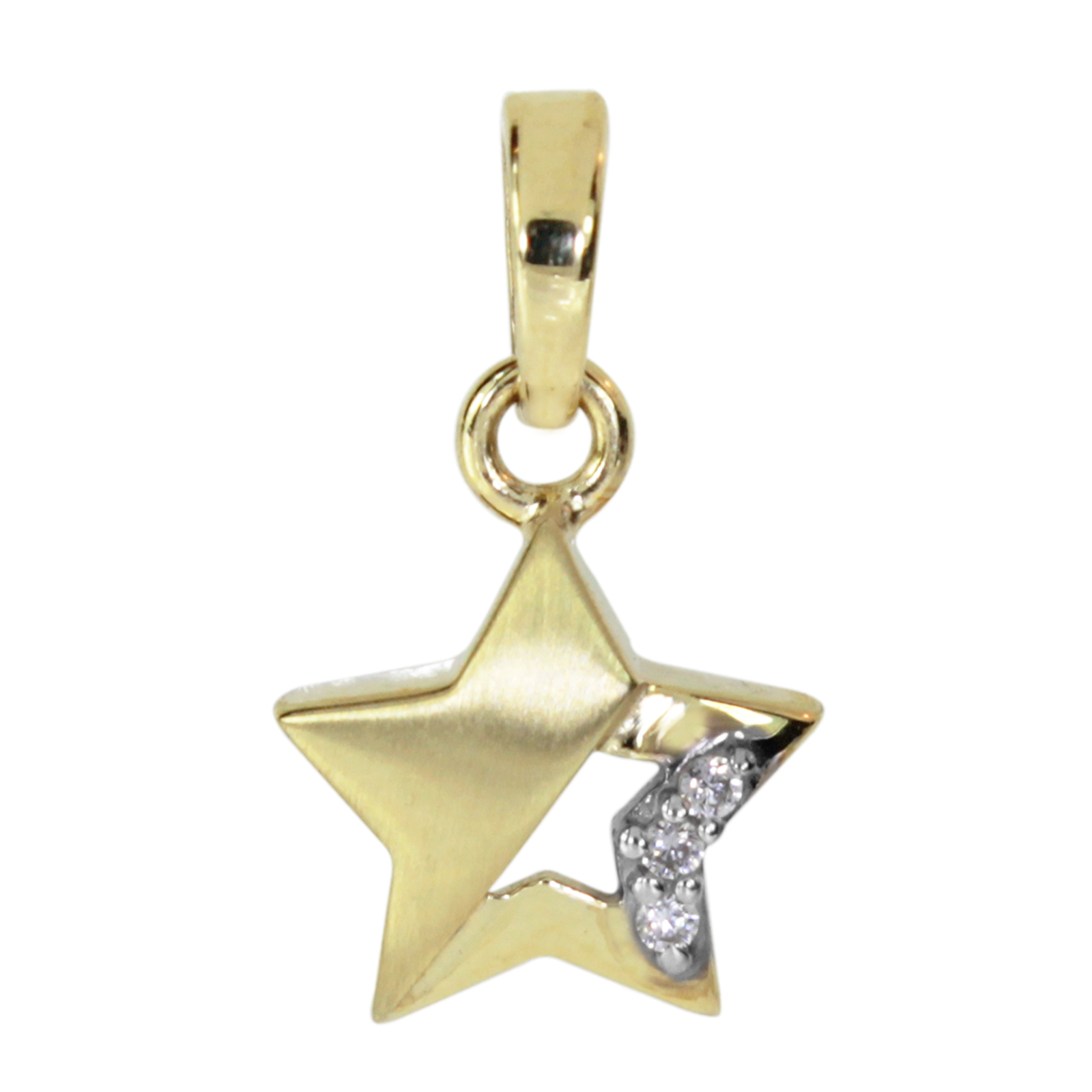 Anhänger Stern, Gold 333/000, Zirkonia