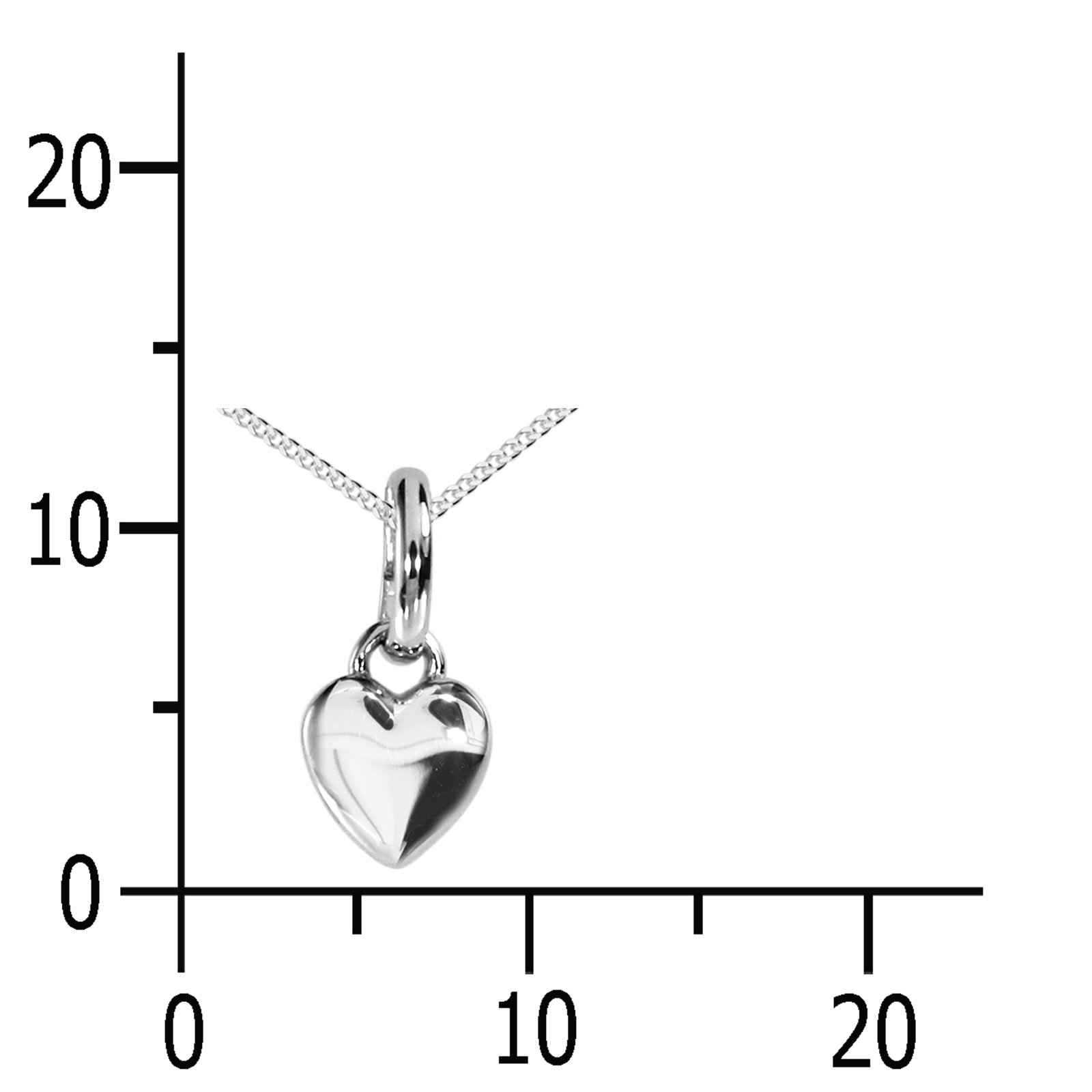 Kette mit Anhänger, "Herz",  Silber 925/000  - Länge wählbar - Kette mit Anhänger, "Herz",  Silber 925/000  - Länge wählbar -