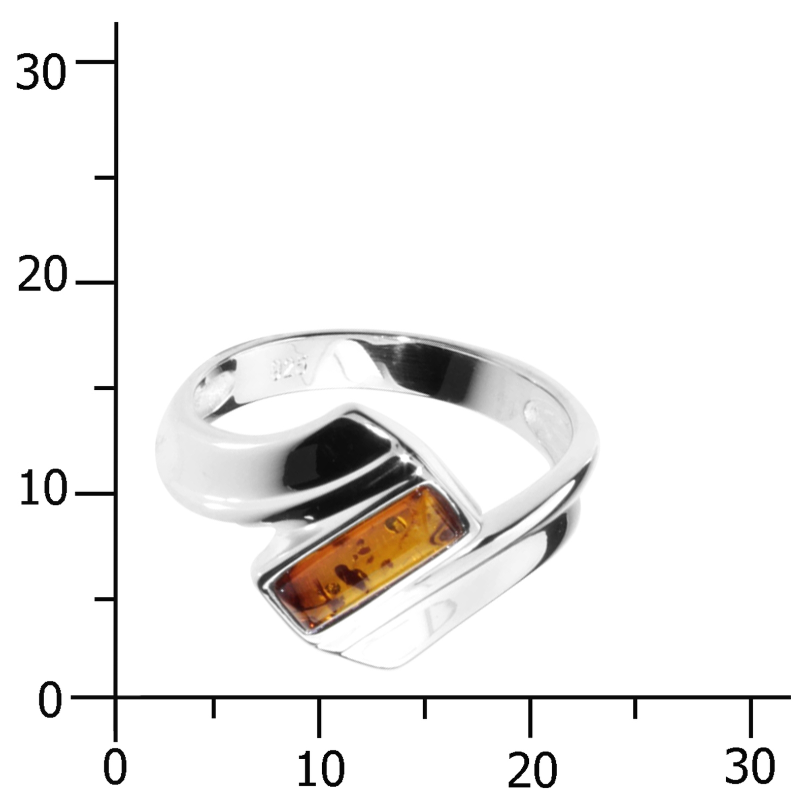001-273374-0001k Ring Silber 925/000, Bernstein -Größe wählbar-