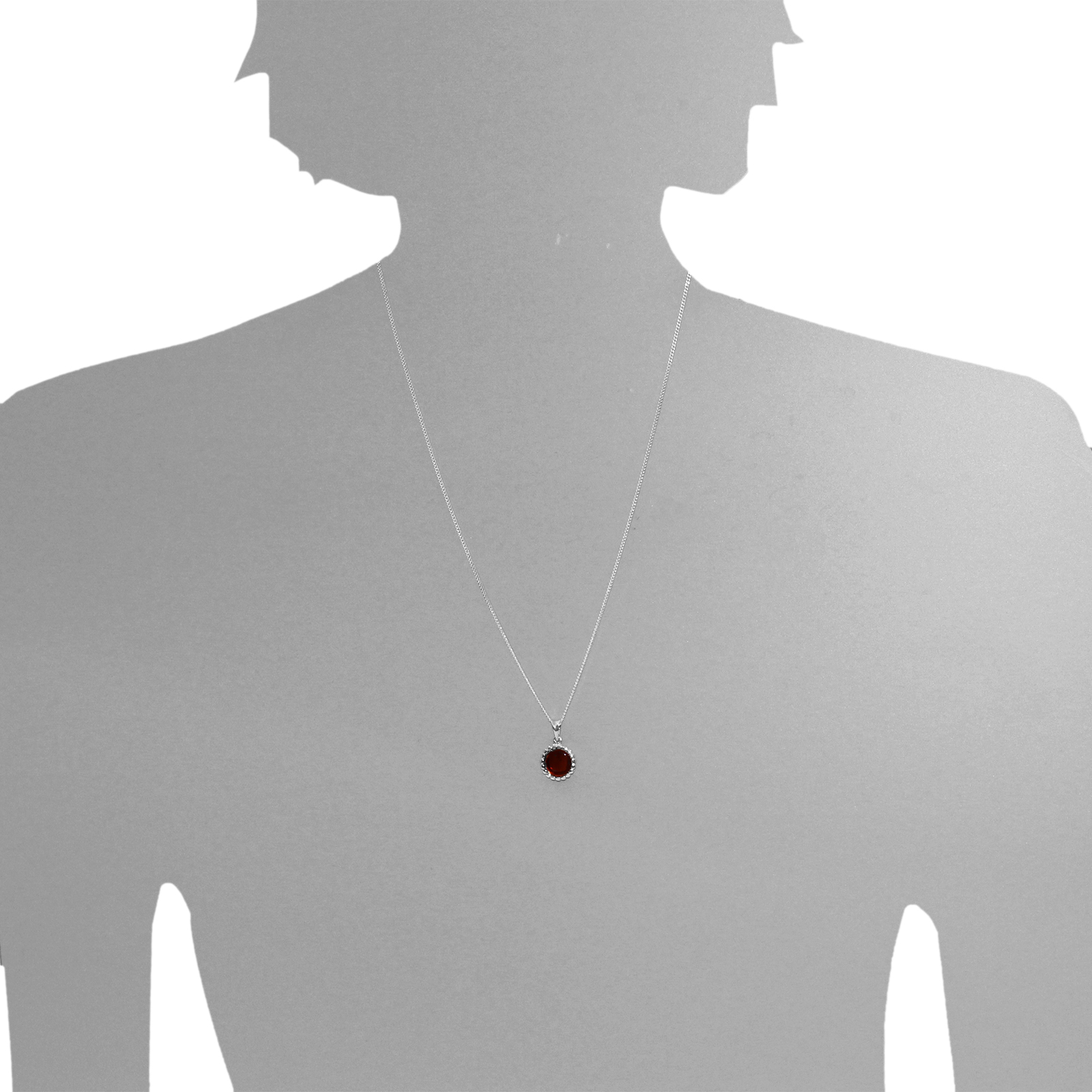 Kette mit Anhänger Silber 925/000, Bernstein -Länge wählbar- Kette mit Anhänger Silber 925/000, Bernstein -Länge wählbar-