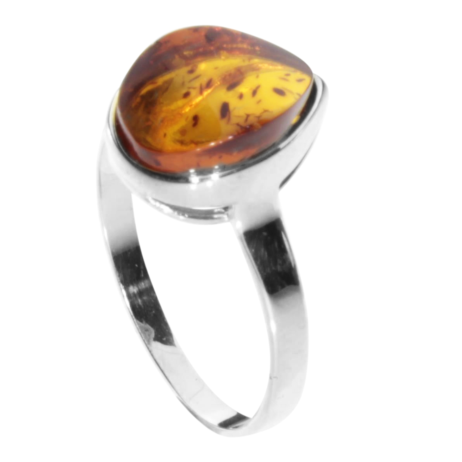 Ring Silber 925/000, Bernstein -Größe wählbar-