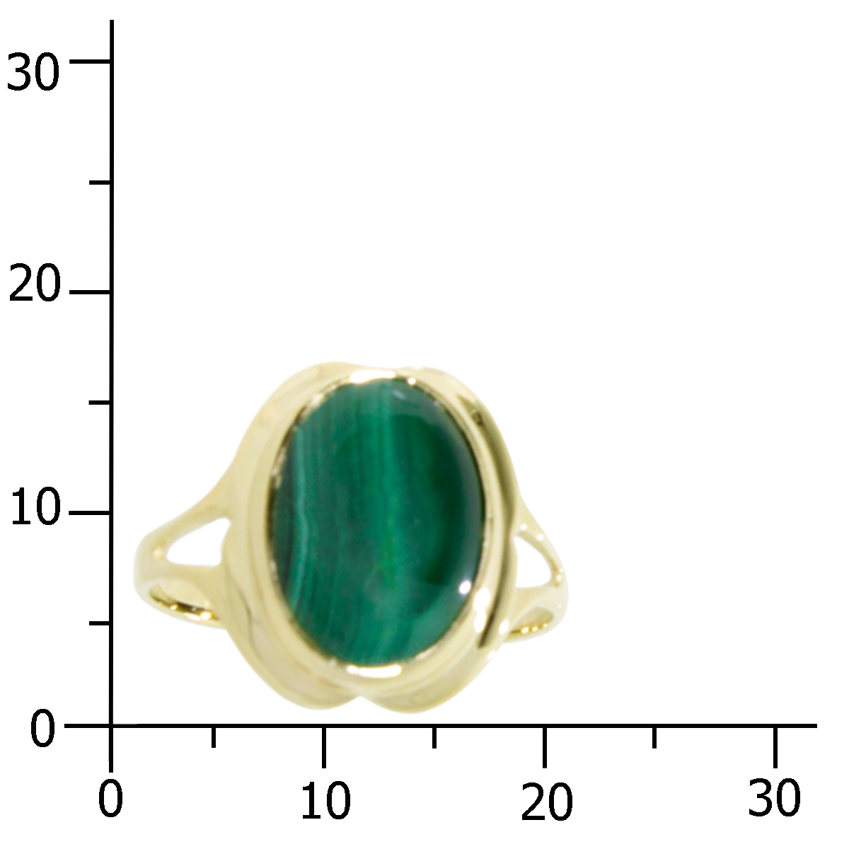 001-171991-0600k Ring Gold 333/000, Malachit -Größe wählbar-