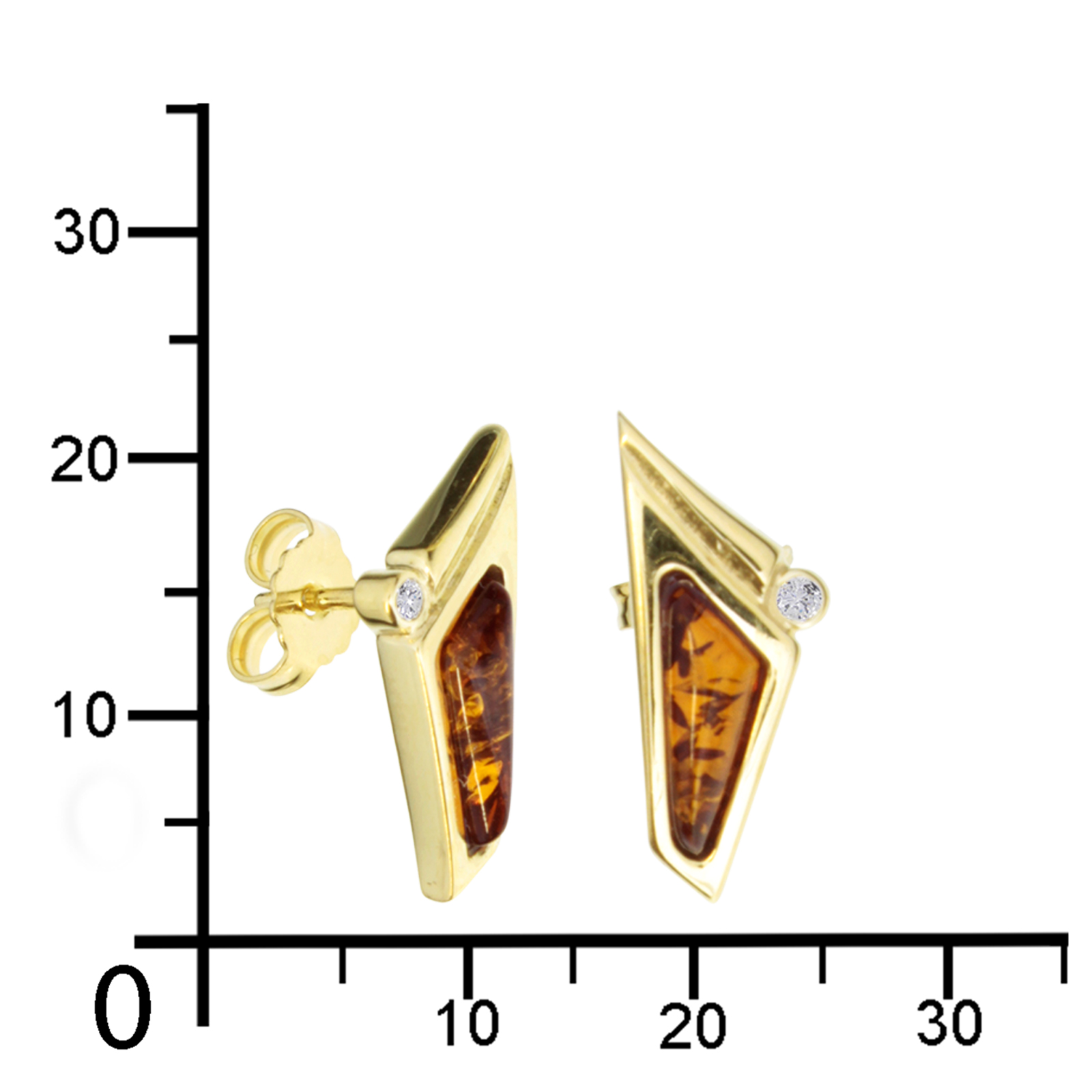 Ohrstecker Gold 333/000, Bernstein/Zirkonia Ohrstecker Gold 333/000, Bernstein/Zirkonia