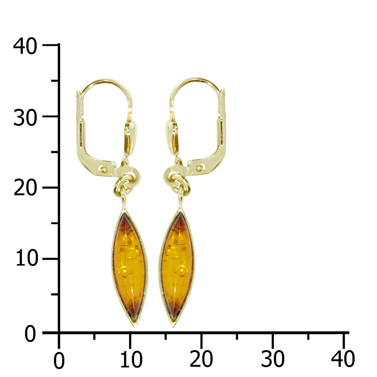 001-163251-0001k Ohrhänger Gold 333/000, Bernstein