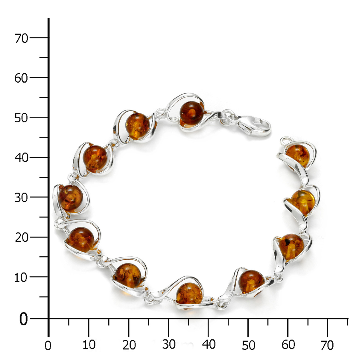 105-210081-0100k Armband, Silber 925/000, Bernstein