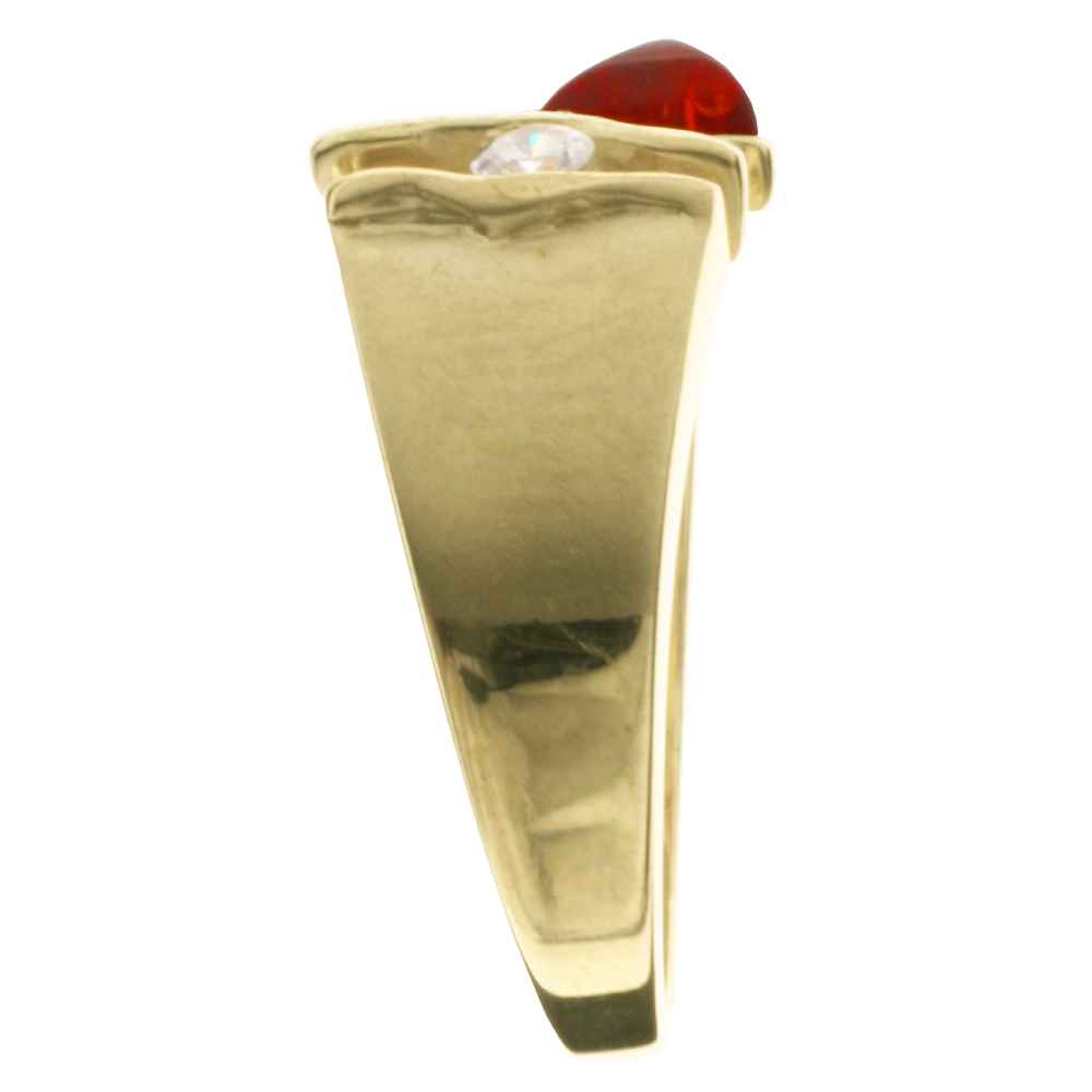 001-172073-A1542 Ring Gold 333/000, Bernstein/Zirkonia -Größe wählbar-