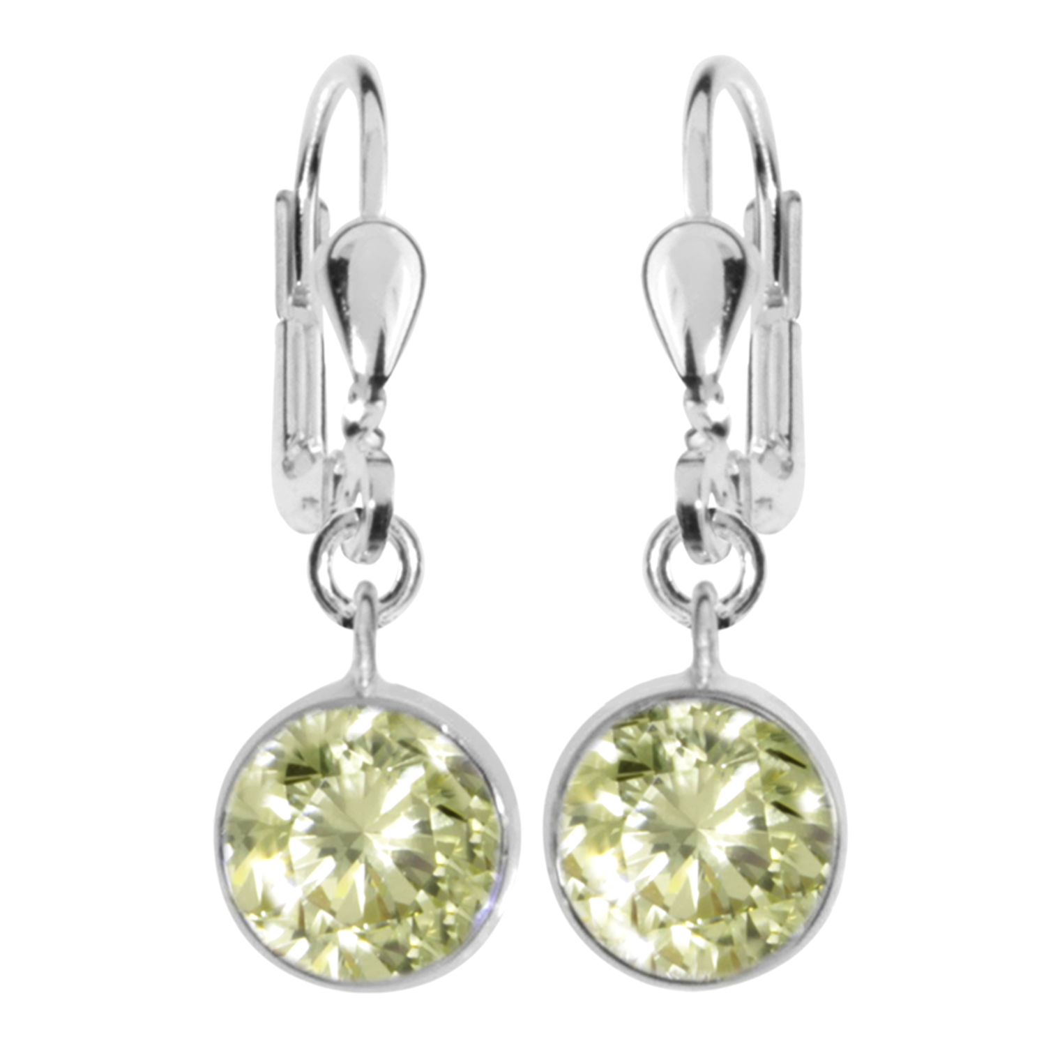 001-263397-02005wcbmrOKLXyVG Ohrhänger Silber 925/000, Zirkonia-limette, 8 mm
