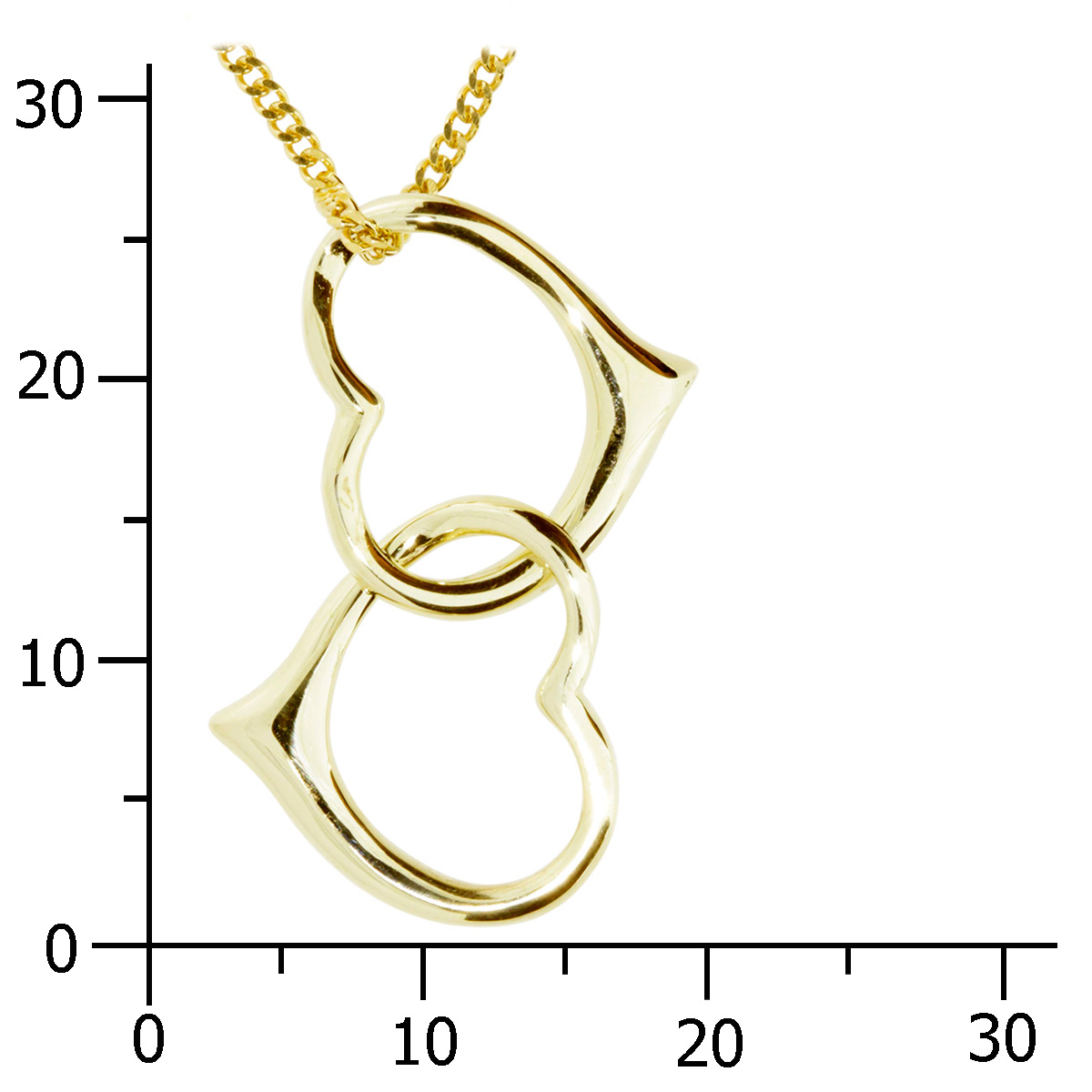 001-103565-1100k Kette mit Anhänger Herz, Gold 333/000, 42 cm