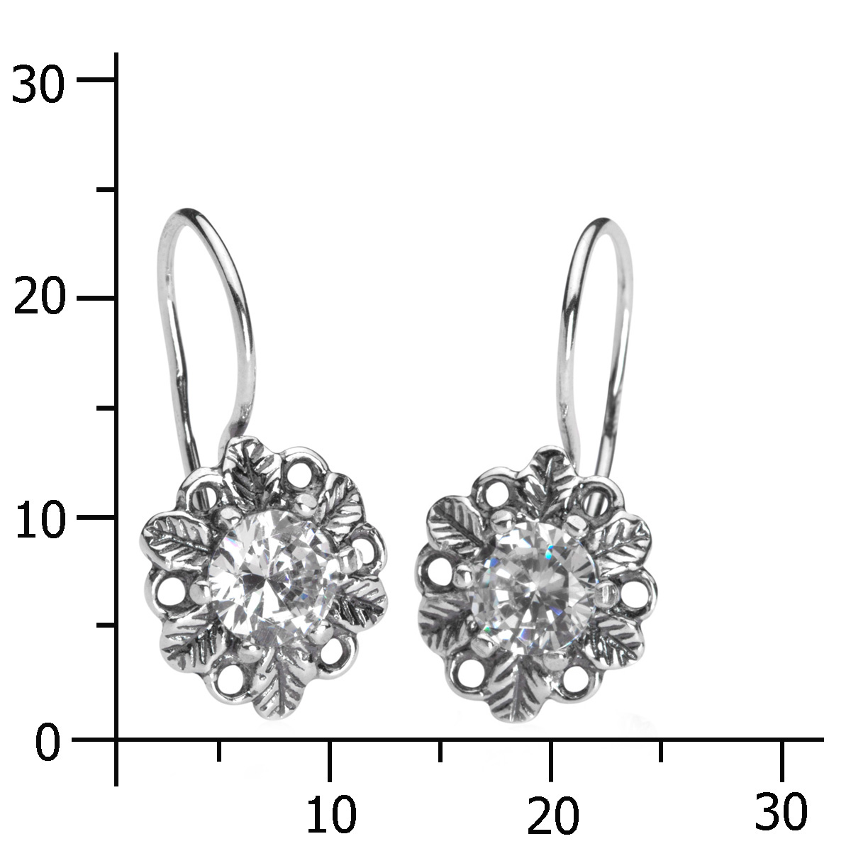 043-261649-0100k Ohrhänger Silber 925/000, Zirkonia, weiß