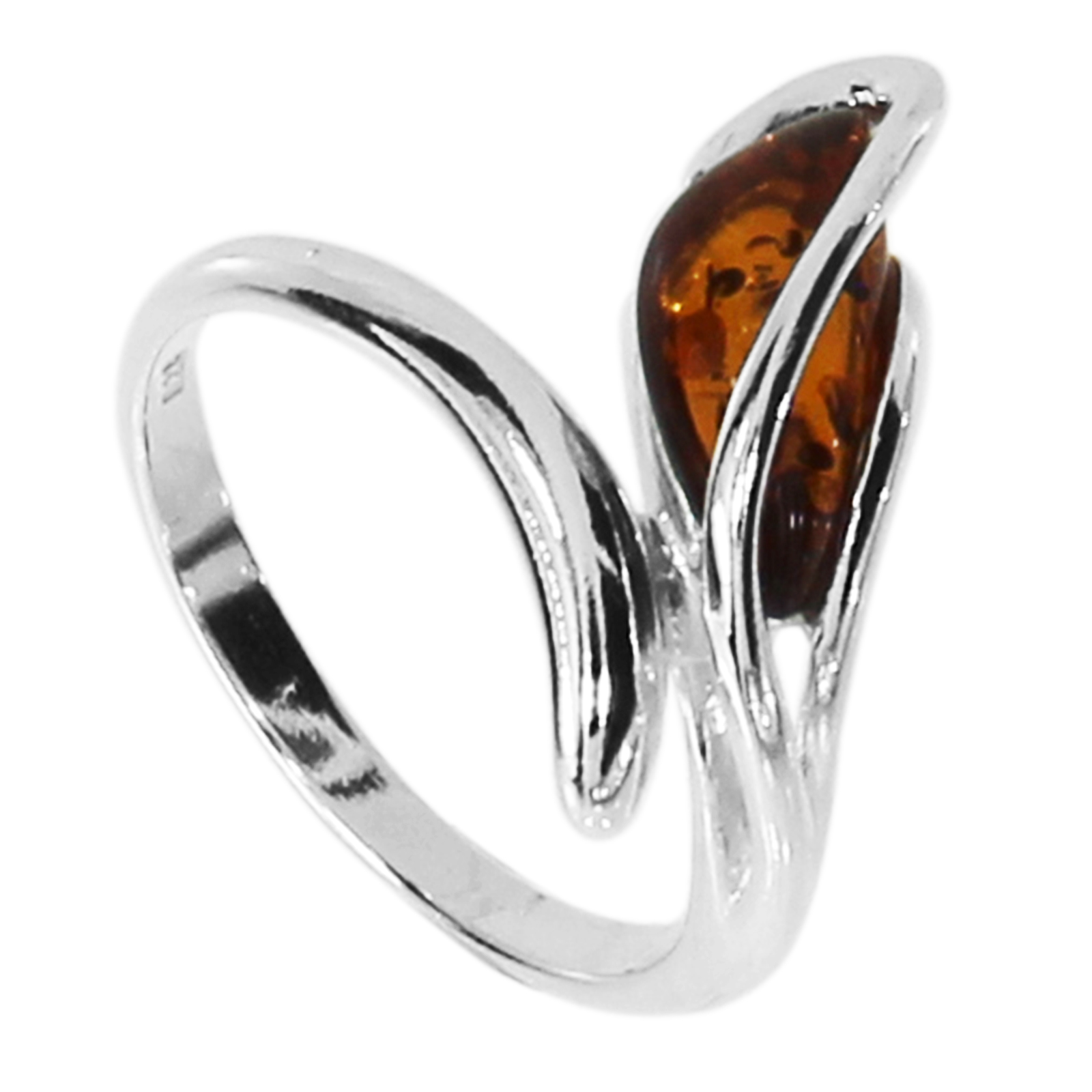 Ring Silber 925/000, Bernstein -Größe wählbar-   