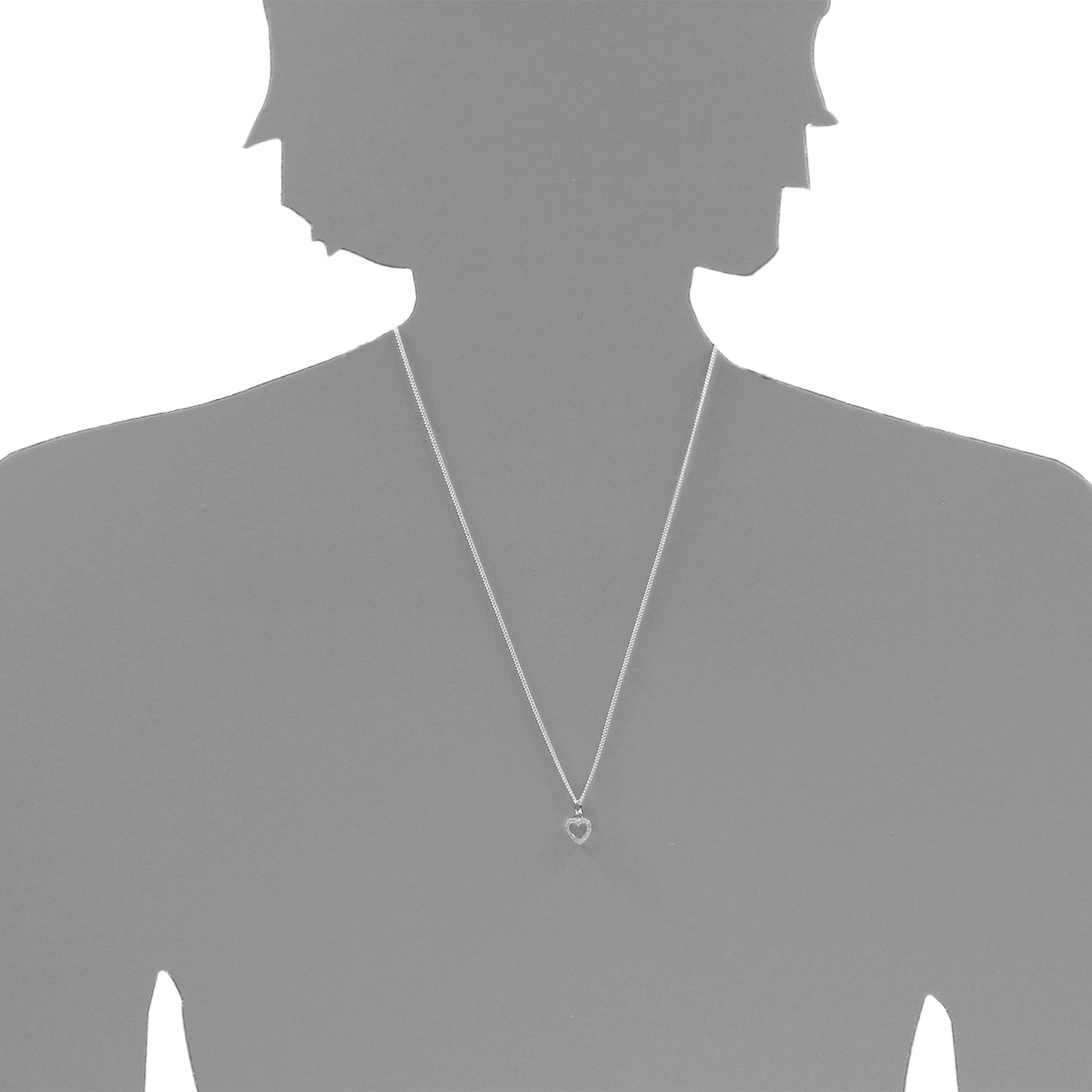 Kette mit Anhänger "Herz" Silber 925/000,  Zirkonia -Länge wählbar-      Kette mit Anhänger "Herz" Silber 925/000,  Zirkonia -Länge wählbar-
