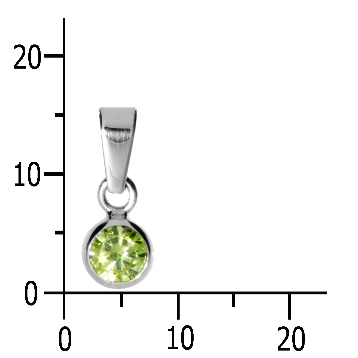 001-203644-0200k Anhänger Silber 925/000, Zirkonia limette