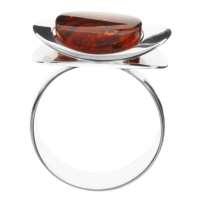 4250054208266-PT03 Ring Silber 925/000, Bernstein -Größe wählbar-