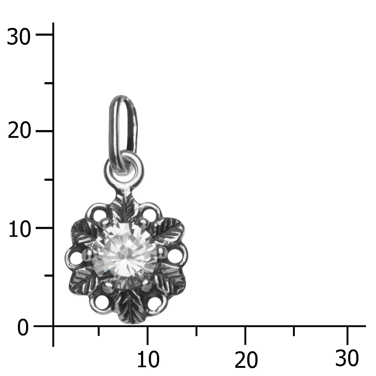 043-201649-0100k Anhänger Silber 925/000, Zirkonia, weiß