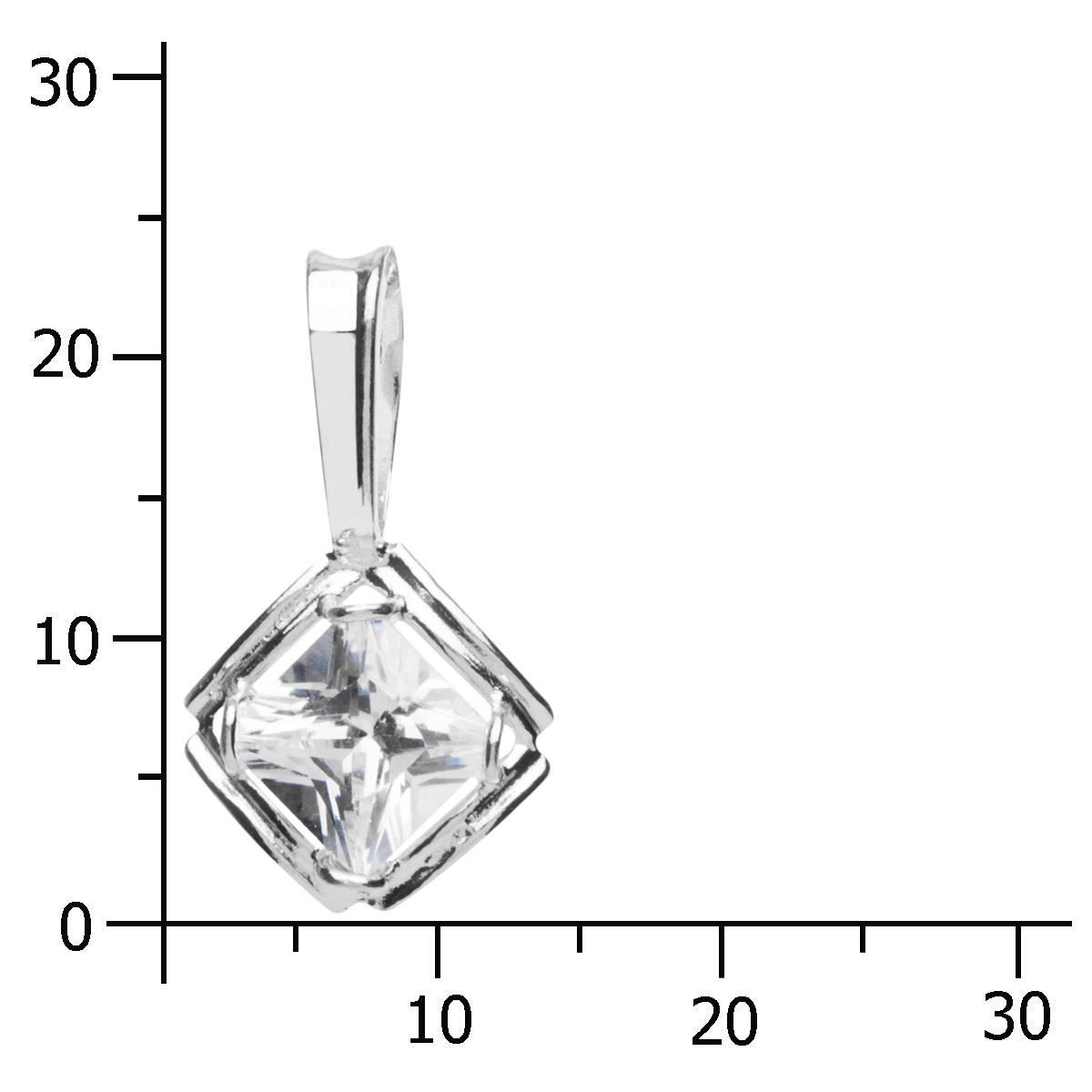 043-201642-0100k Anhänger Silber 925/000, Zirkonia, weiß
