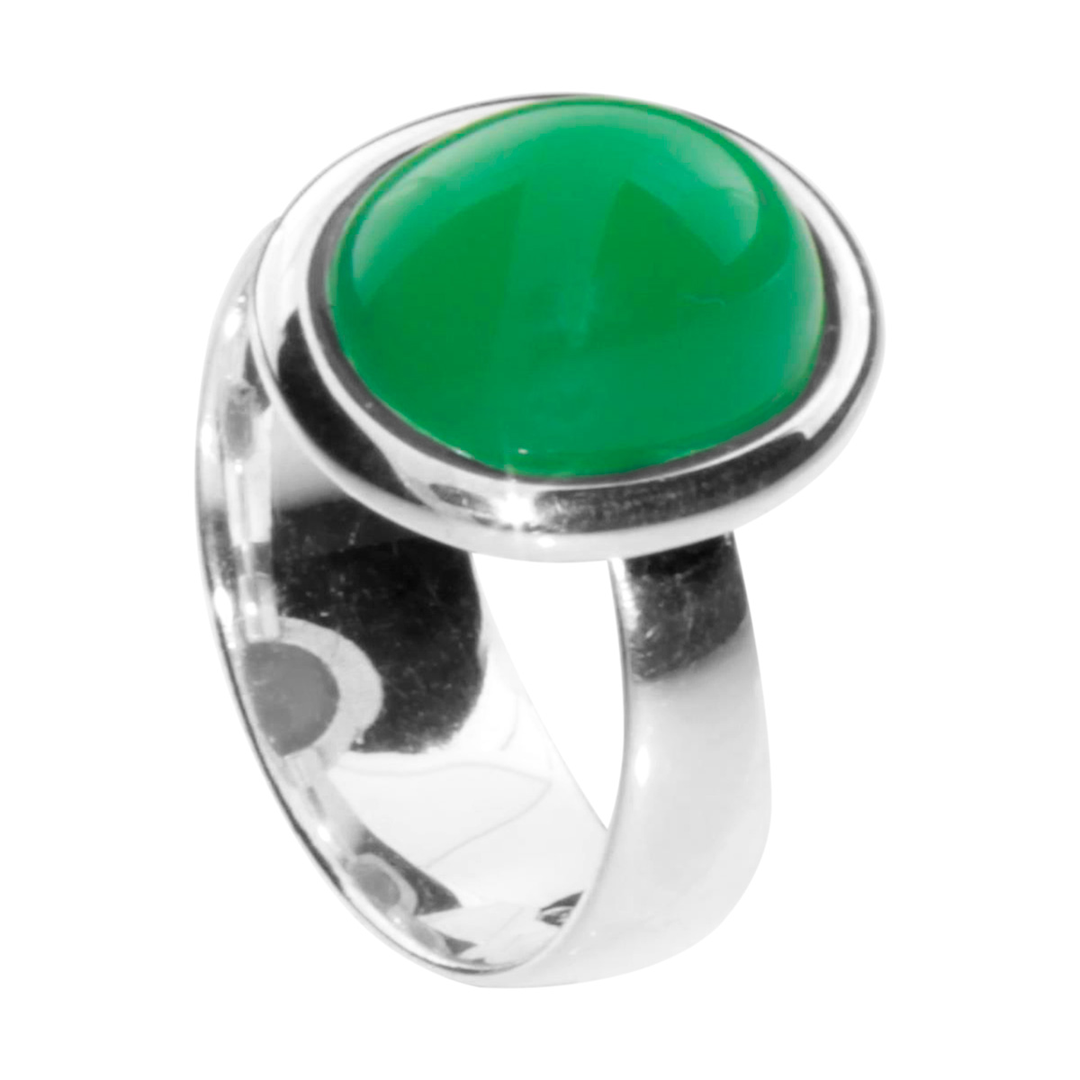 001-273434-0200 Ring Silber 925/000, Grünachat -Größe wählbar-
